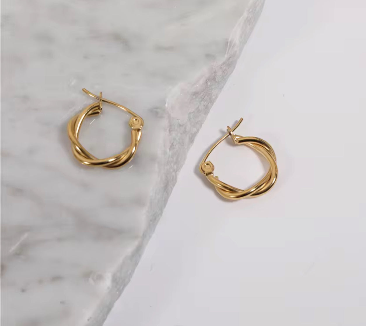 Gold Twist Hoops