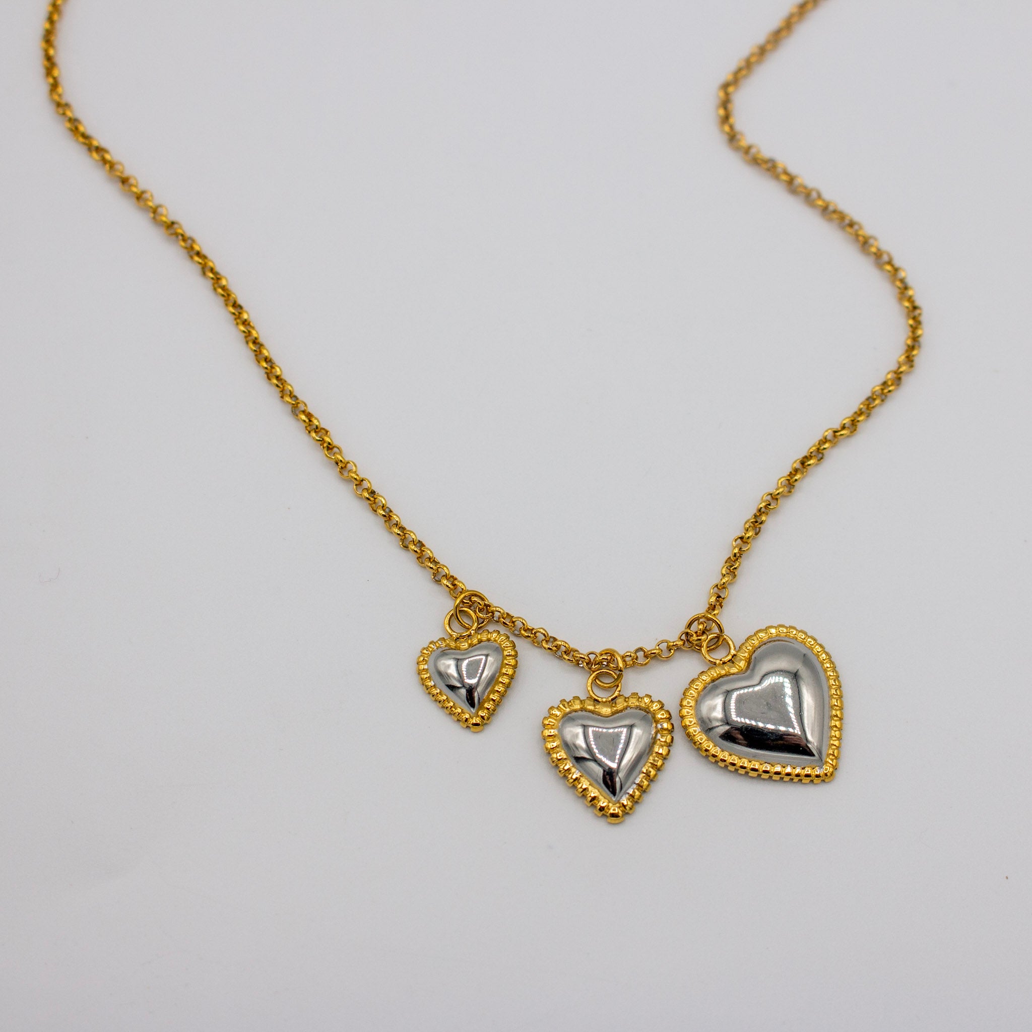 Gold & Silver Heart Necklace