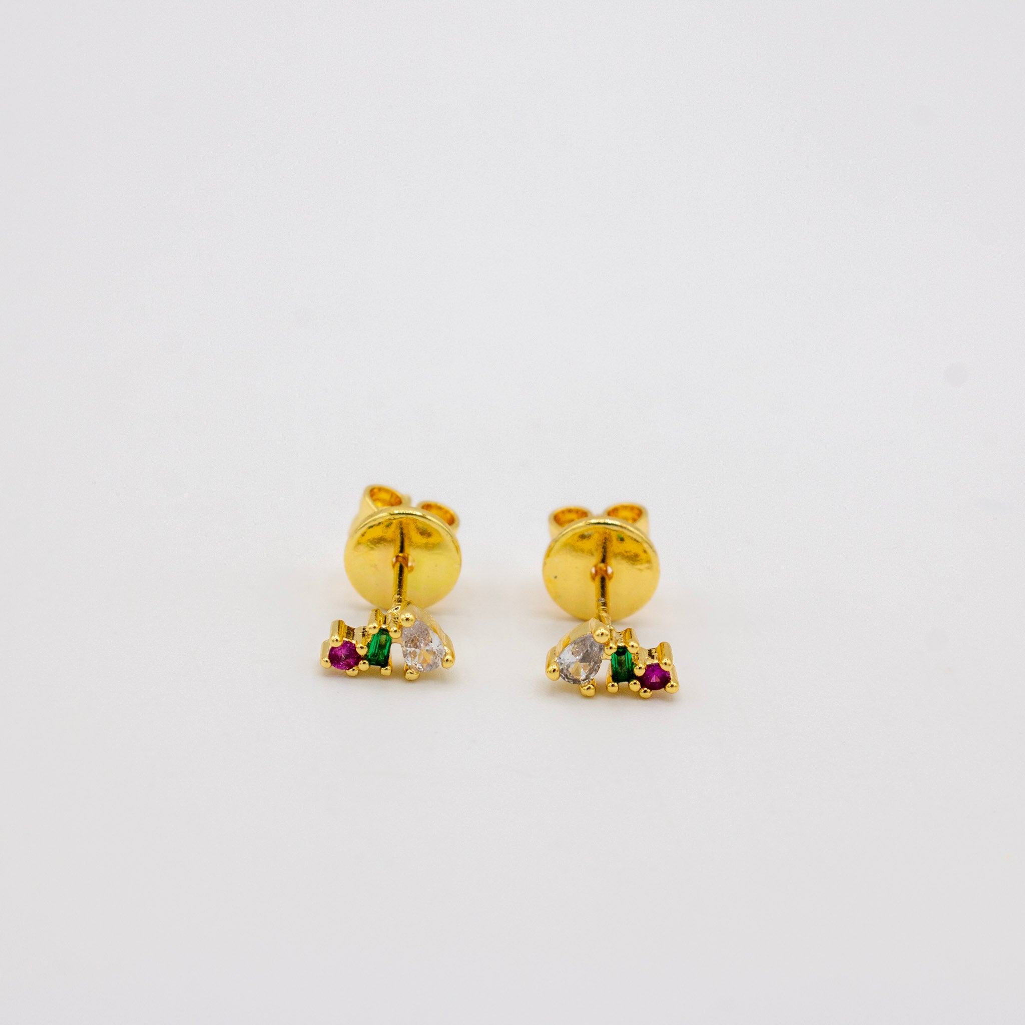 Baguette CZ Cluster Stud - Color