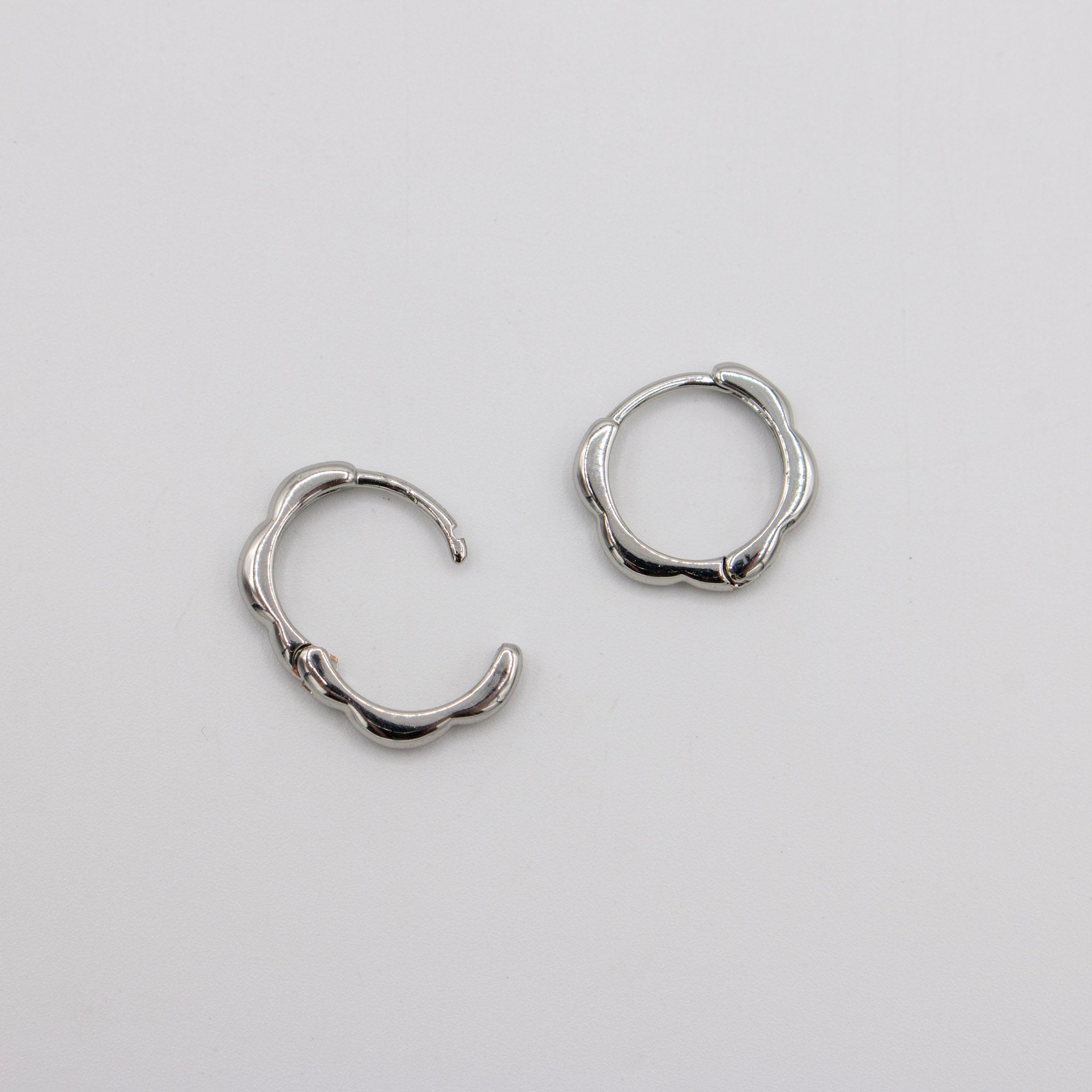 Flower Shape Huggies- Silver