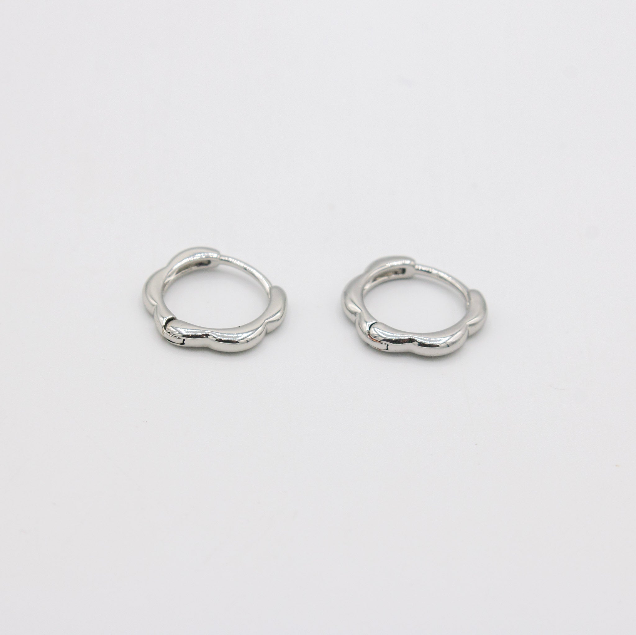 Flower Shape Huggies- Silver
