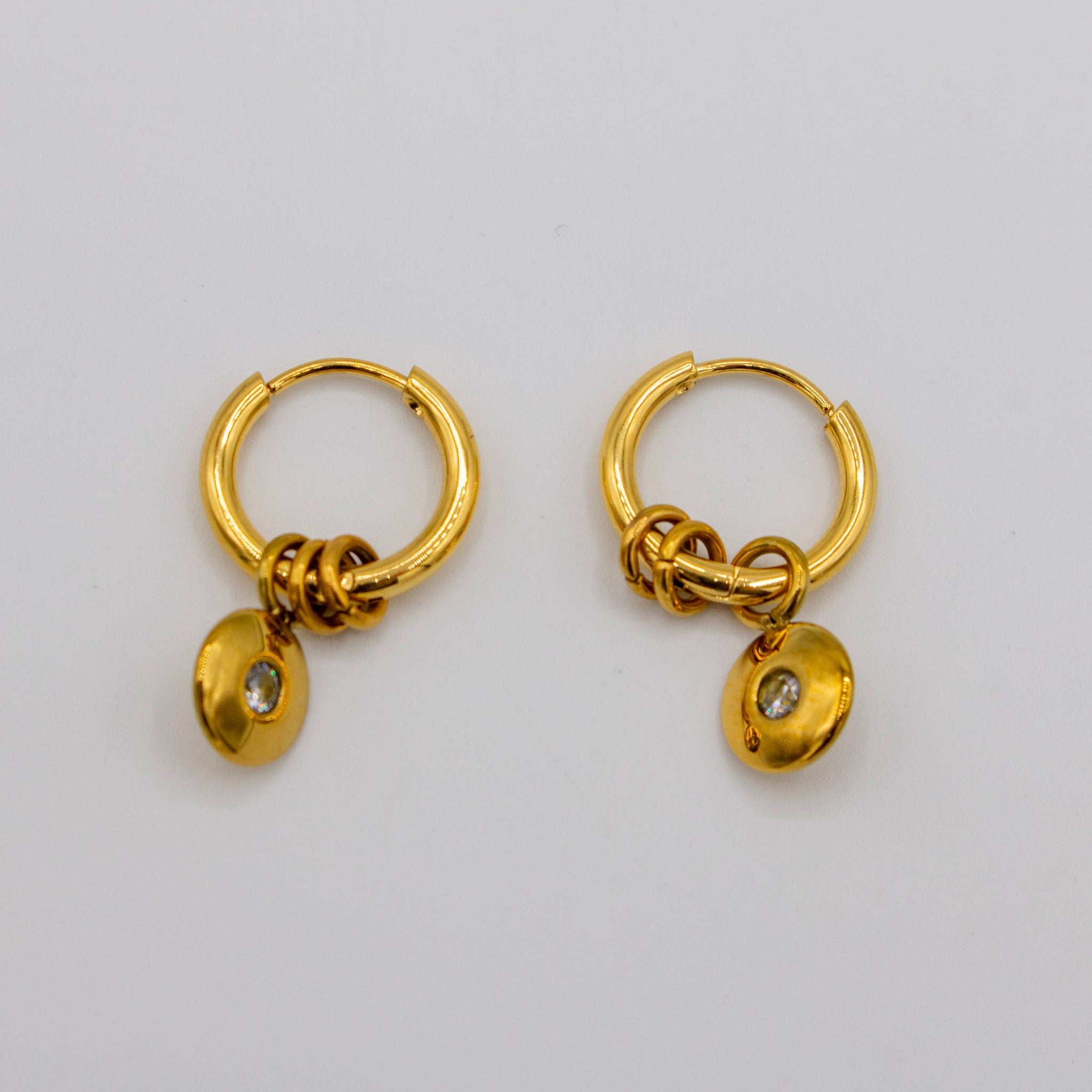White Cz Circle Dangle