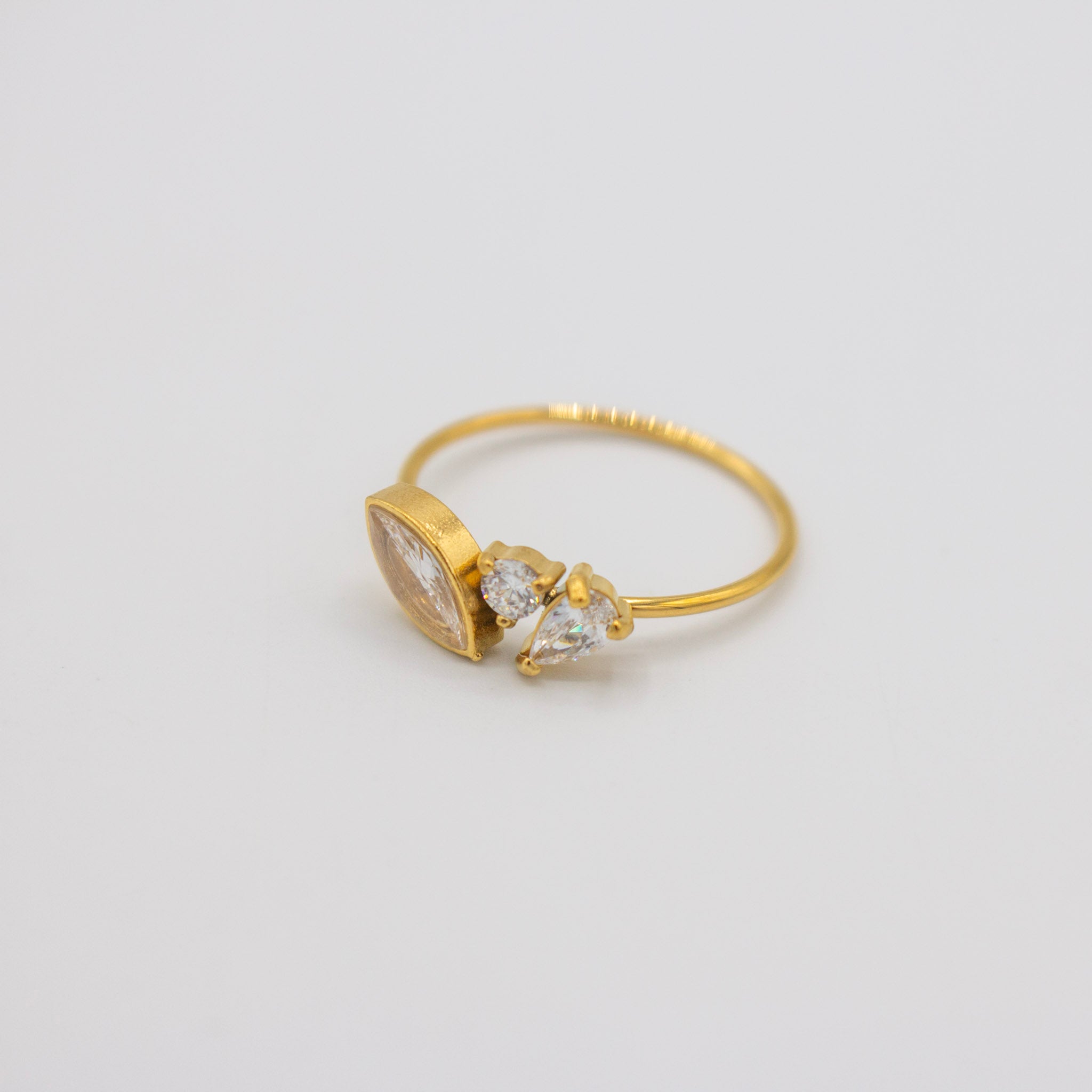 3 Cz Gold Ring