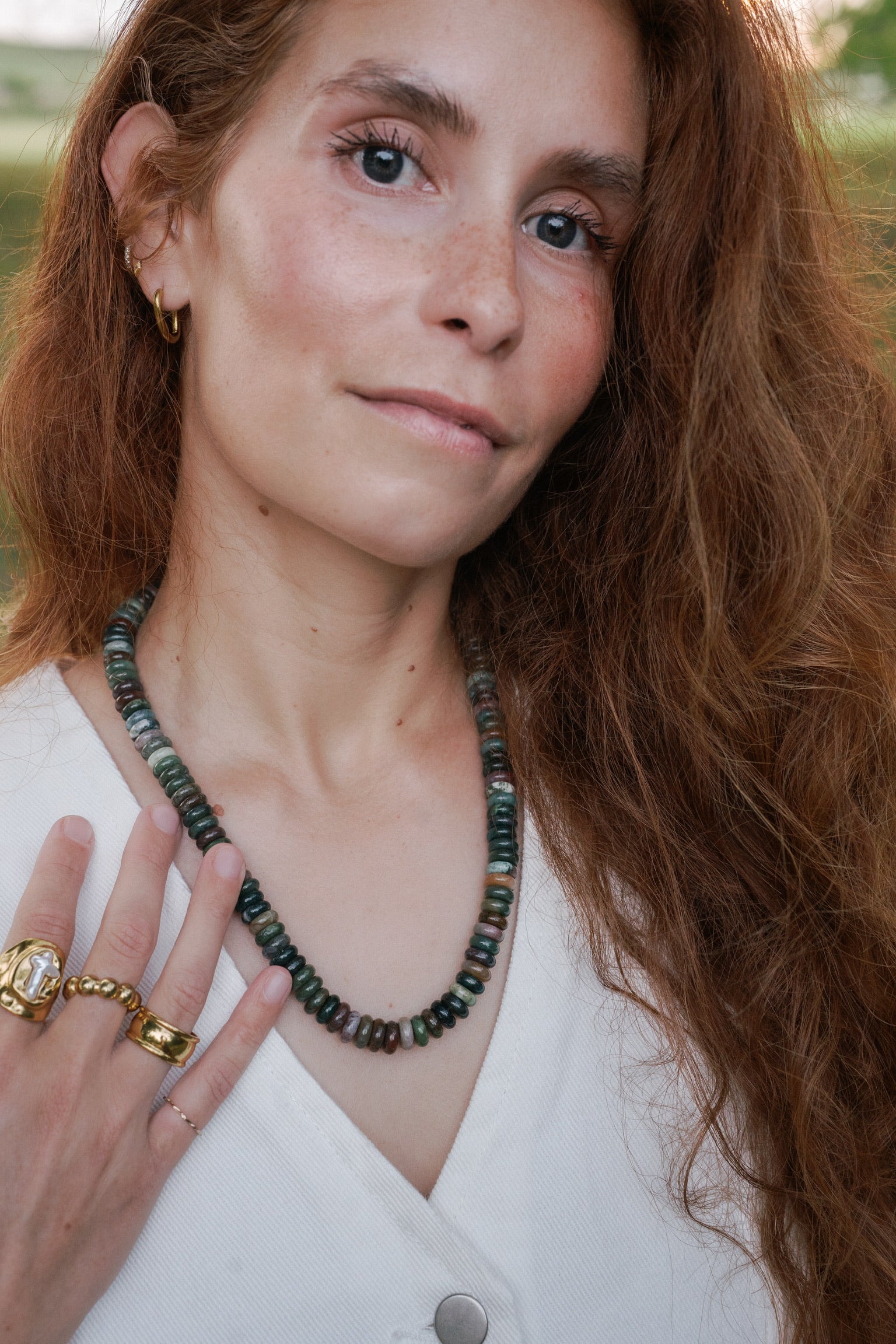 Evergreen Agate Stone Necklace