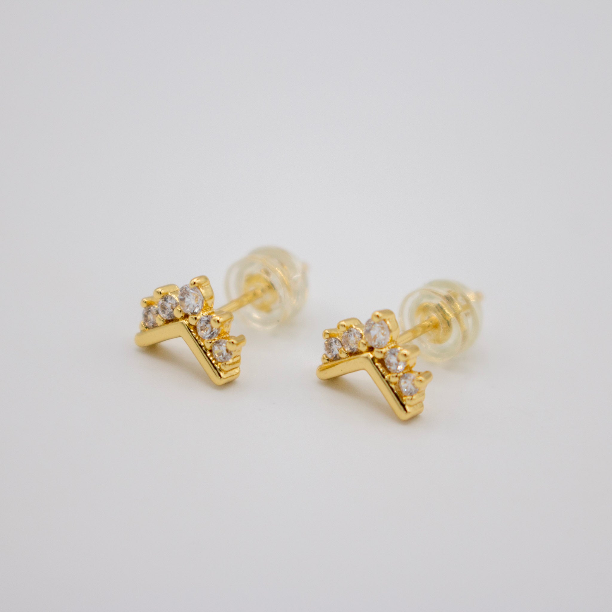 Gold Arrow & Stone Studs