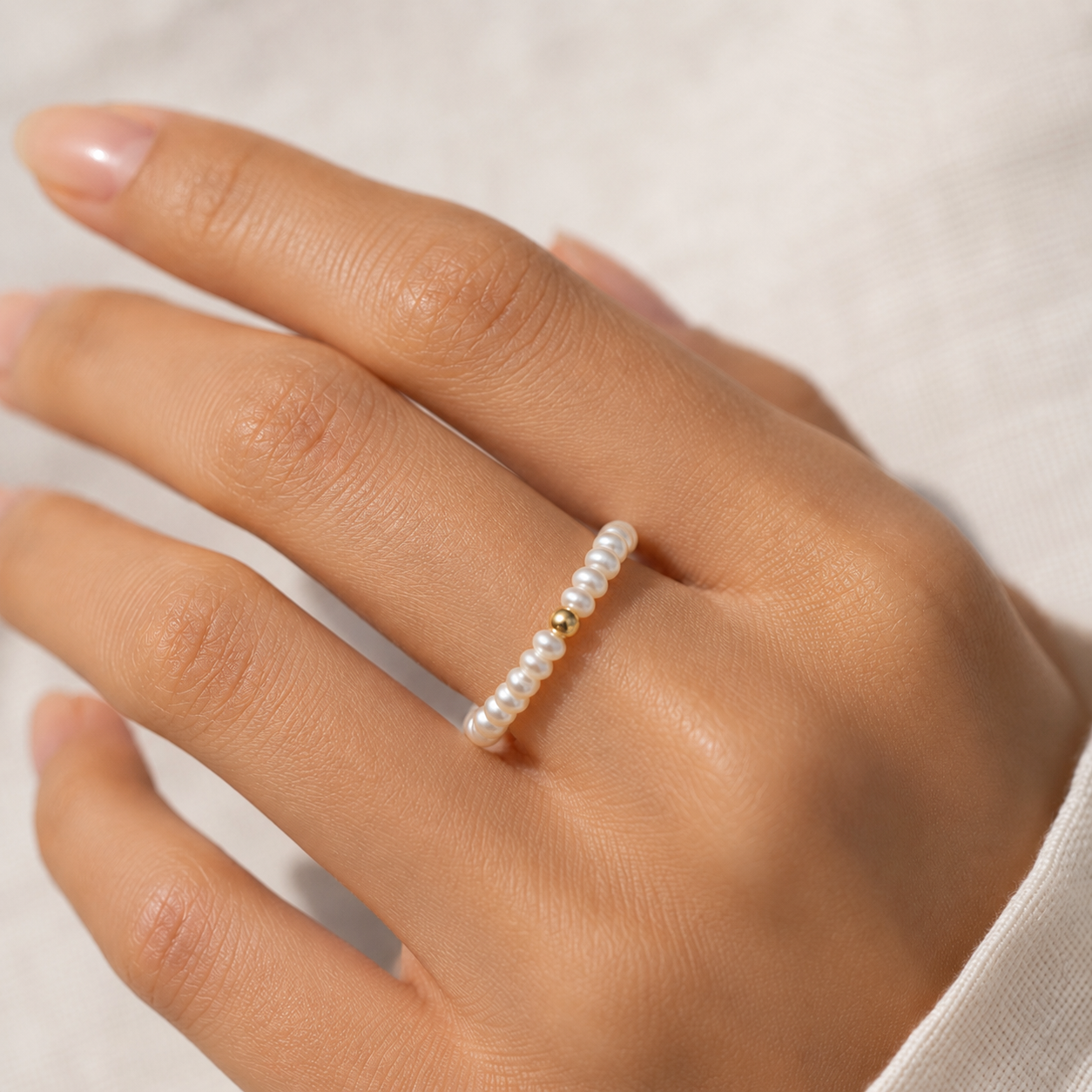 Natural Pearl Stretch Ring