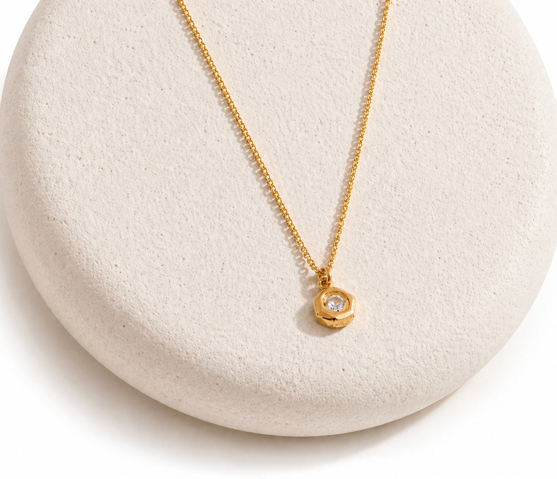 Circle Dainty Cz Necklace