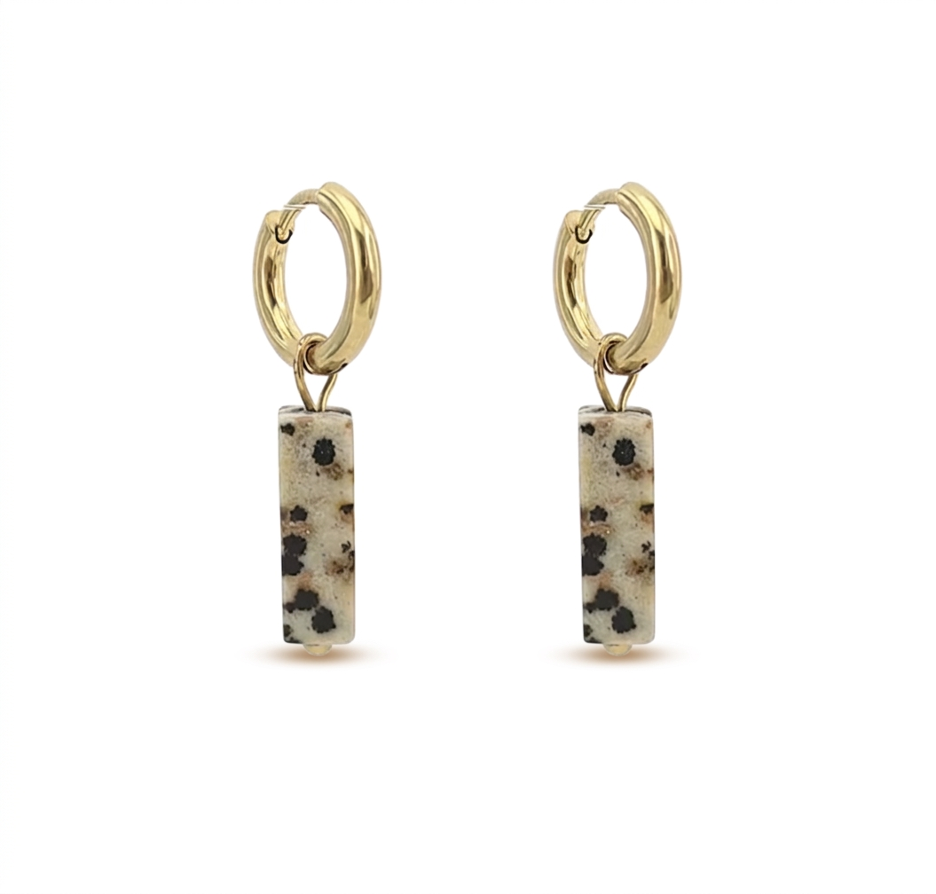 Dalmatian Jasper Stone Earrings