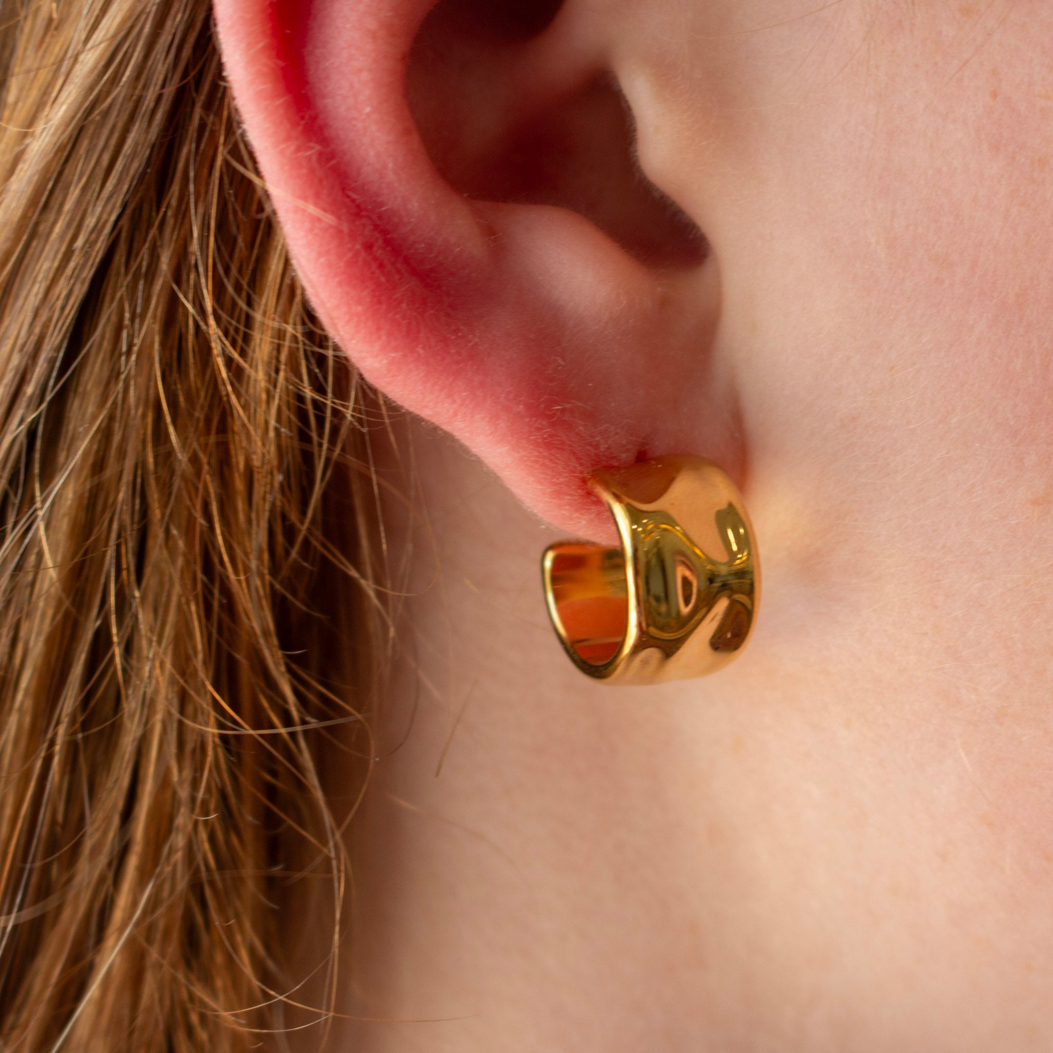 Chunky Hammered Hoops