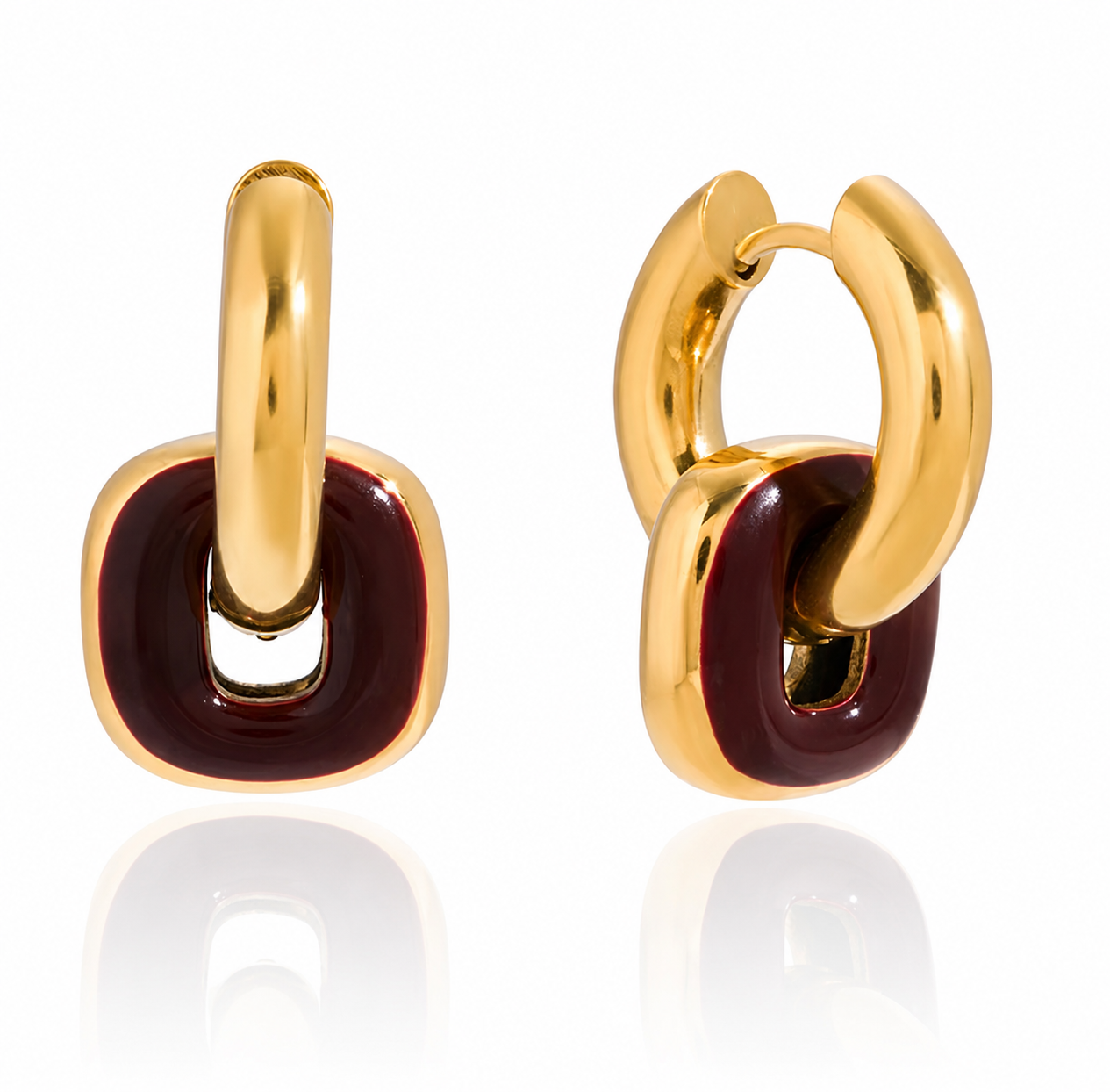 Brown & Gold Dangle Earrings
