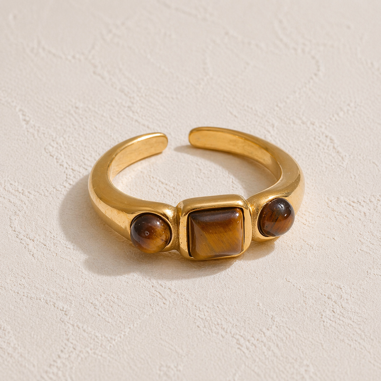 Tiger Eye Amber & Gold Ring
