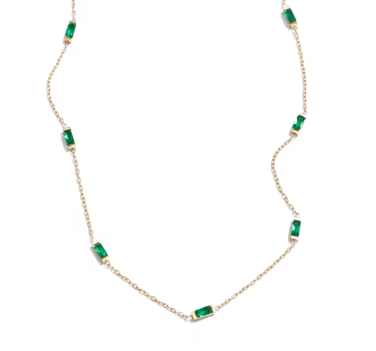 Emerald Cz necklace