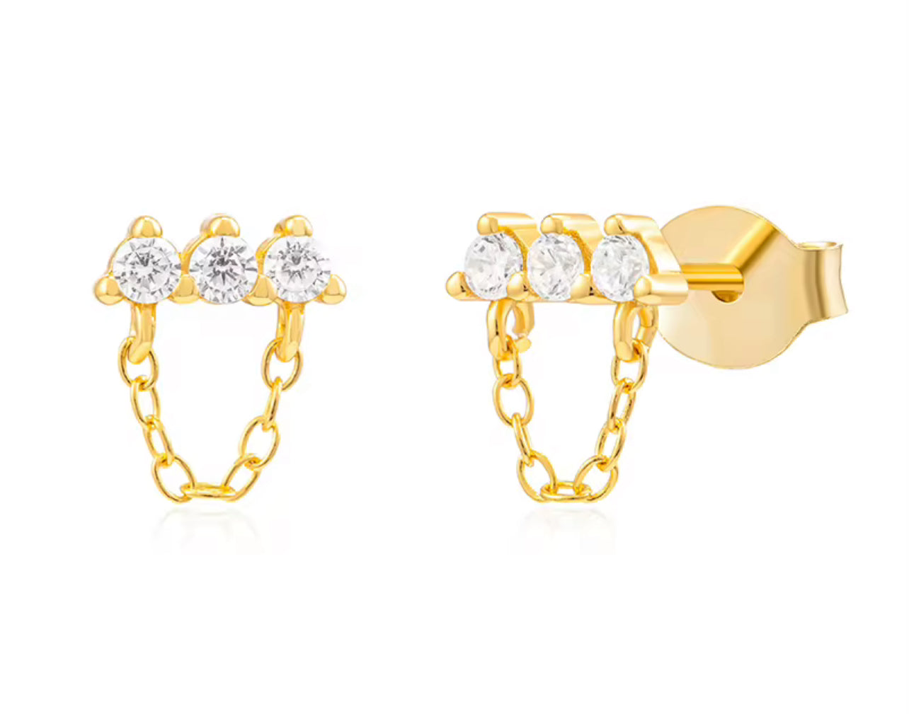 White cz chain dangle