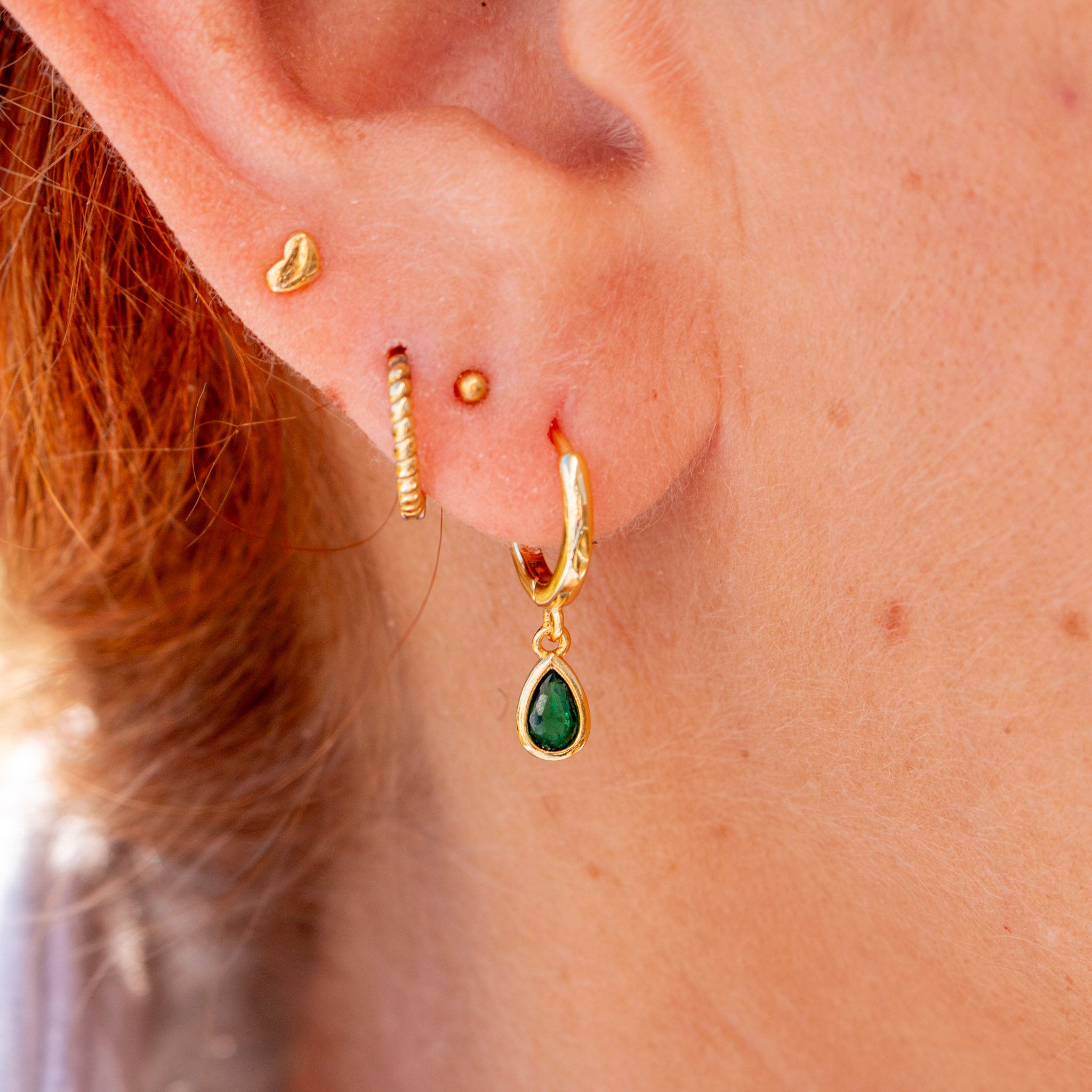 Green Teardrop Earrings