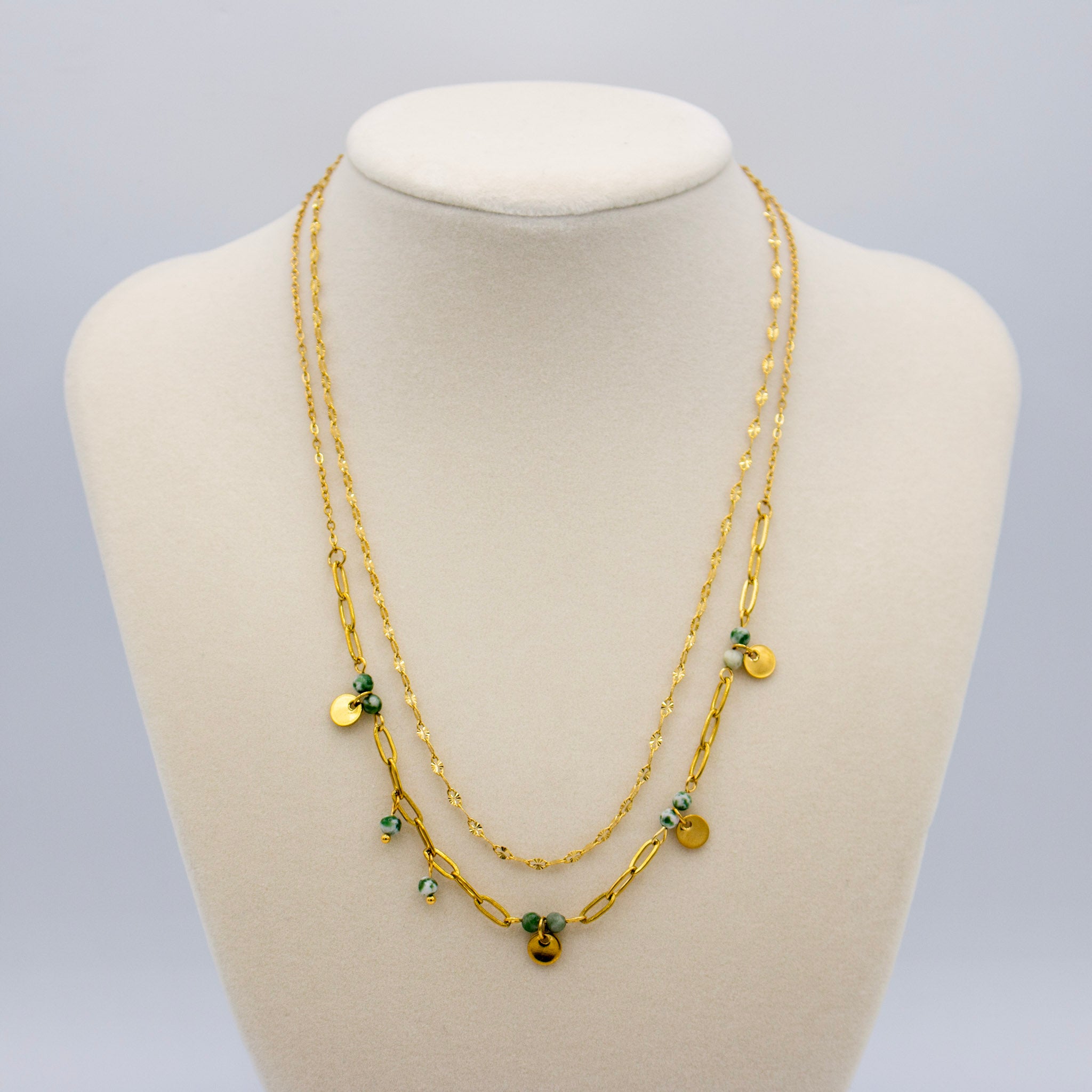 Green Agate Stone Necklace