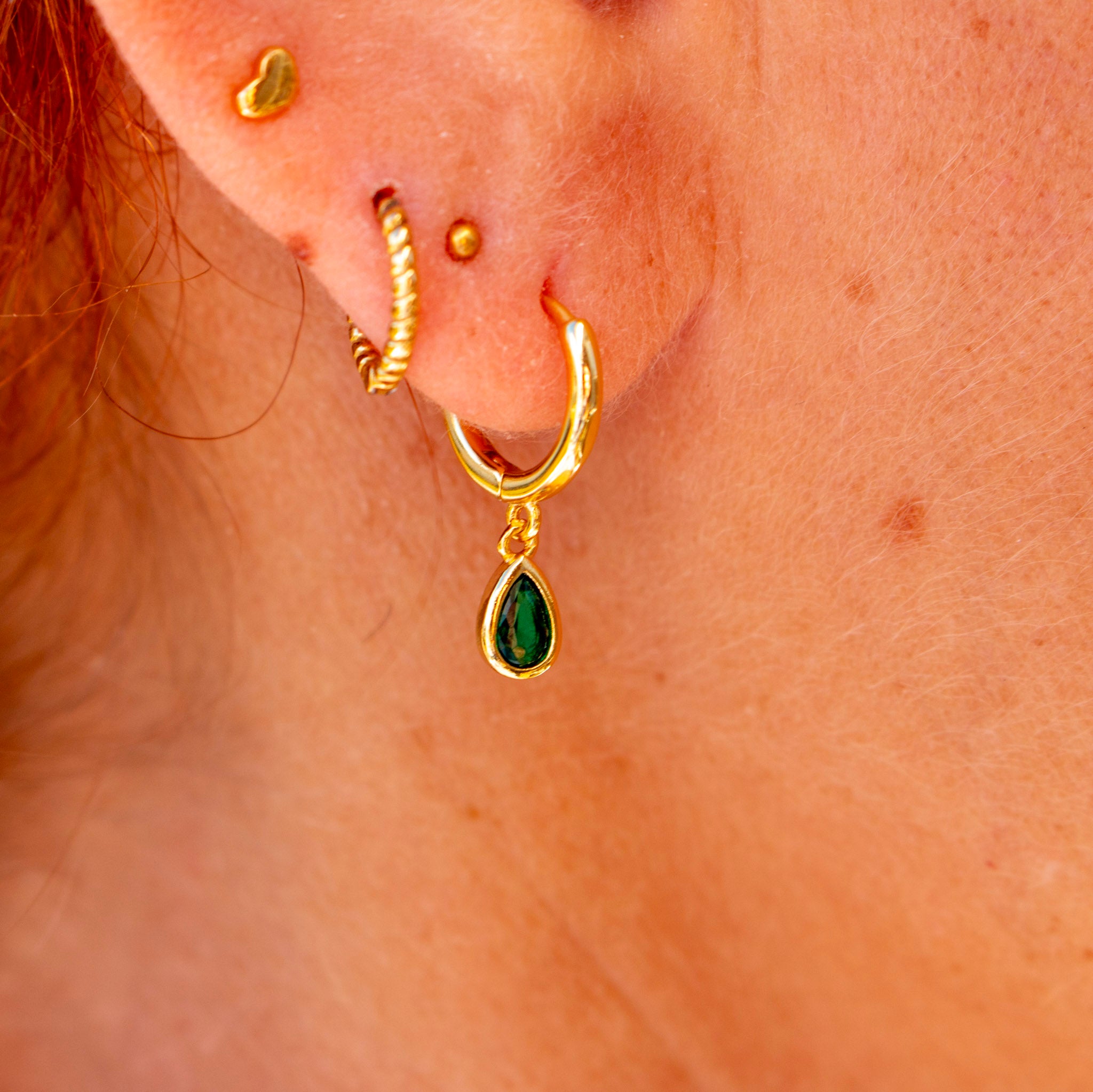 Green Teardrop Earrings