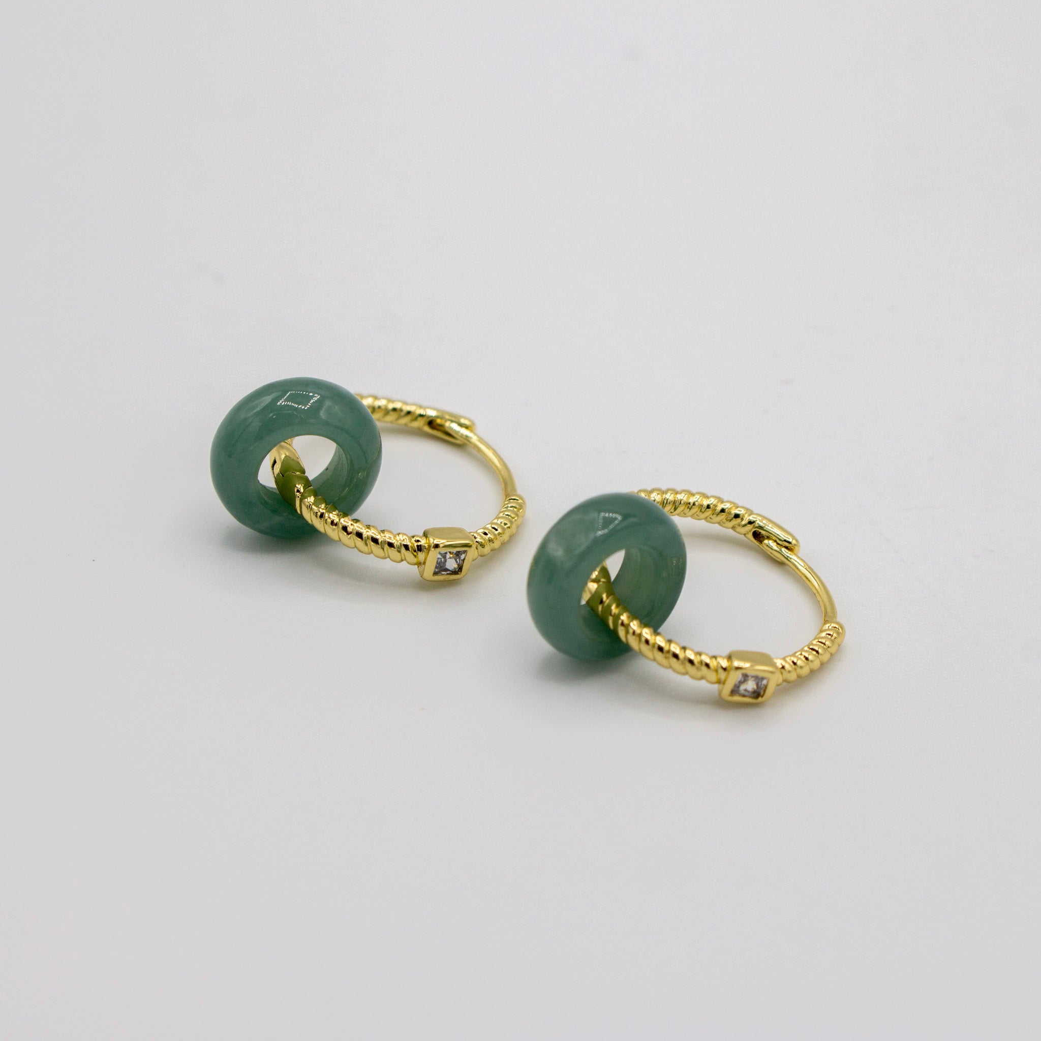 Jade & Cz Hoops