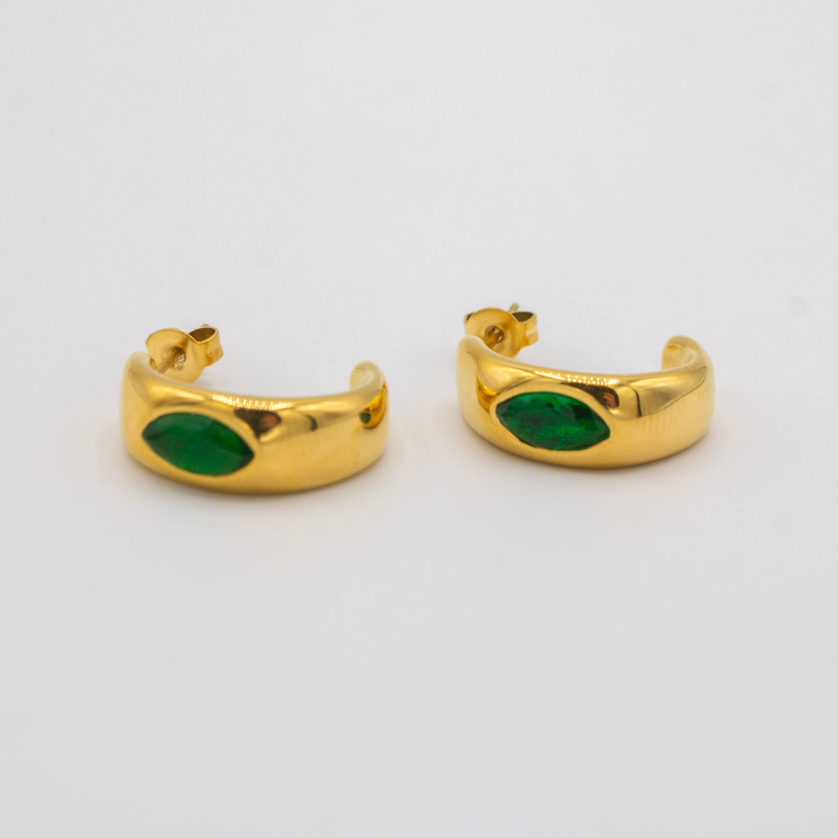 Emerald Cz Hoops