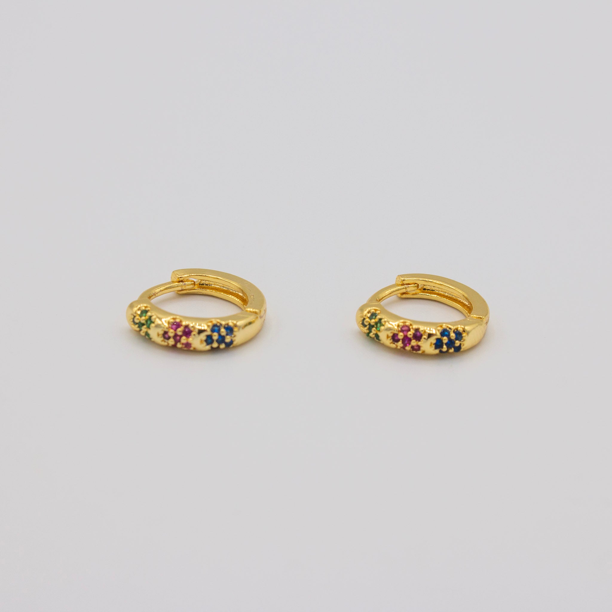 Multi Cz Flower Huggies