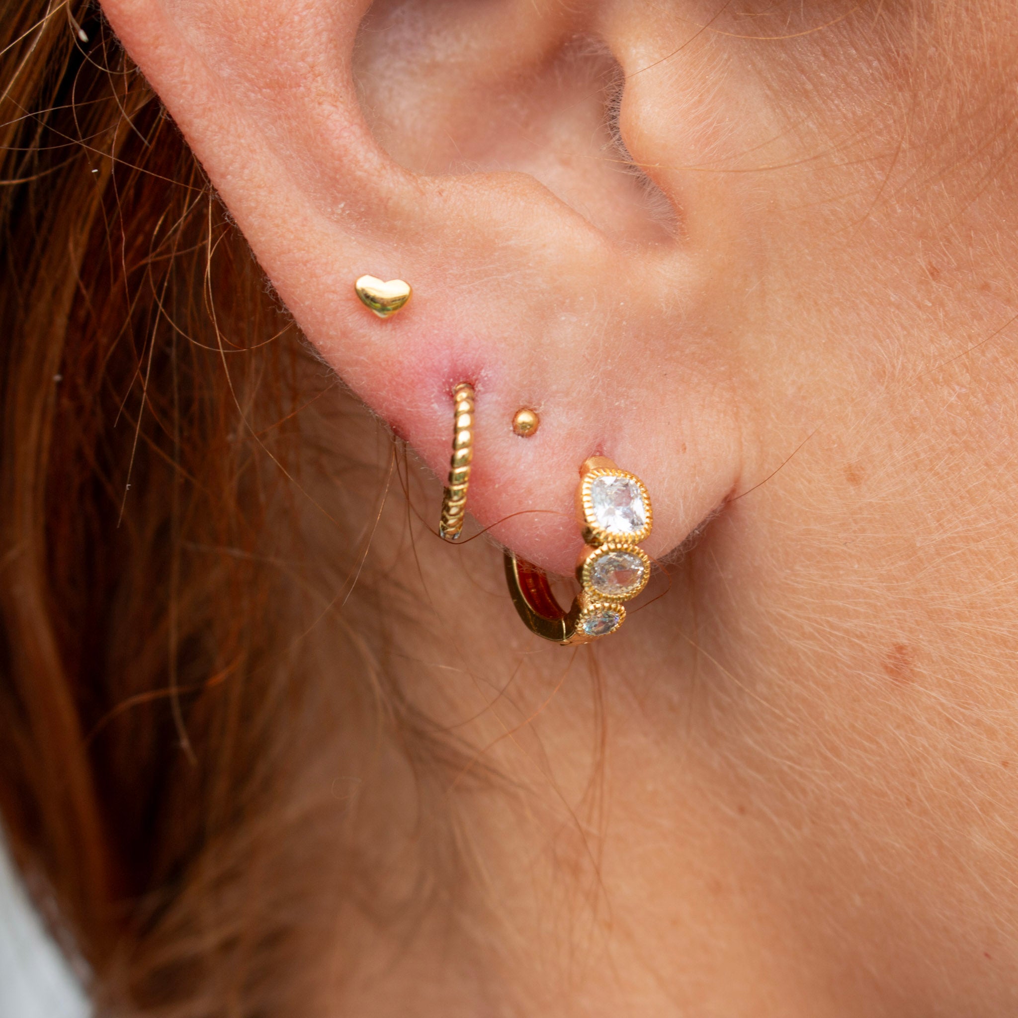 Dainty CZ Cube Huggies