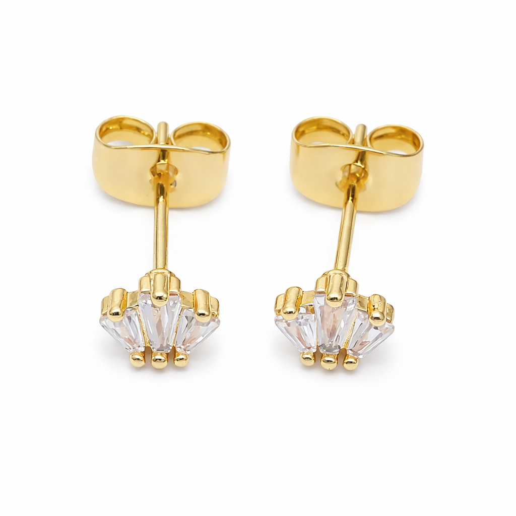 Triple Baguette Studs