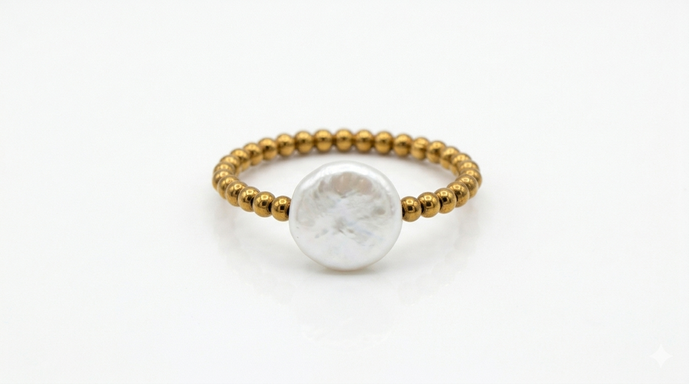 Circle Pearl Beaded Ring