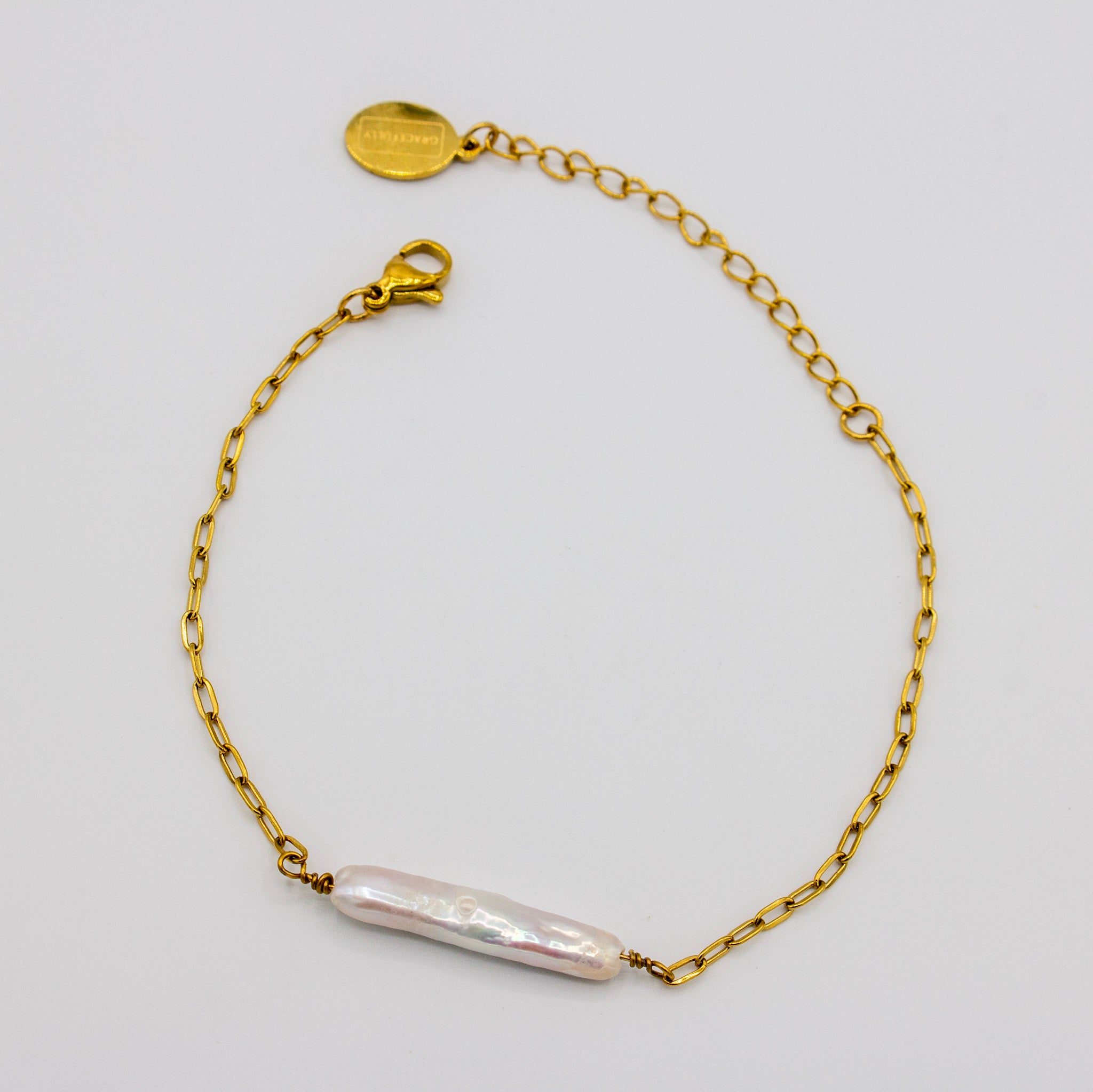 Freshwater Pearl Paperclip Dainty Bracelet