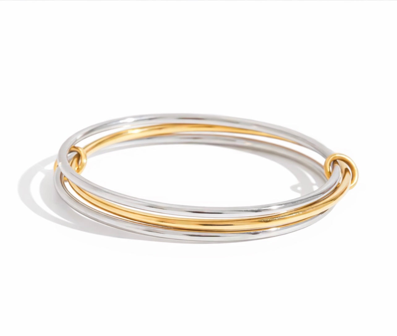 Silver & Gold Layered Bangles
