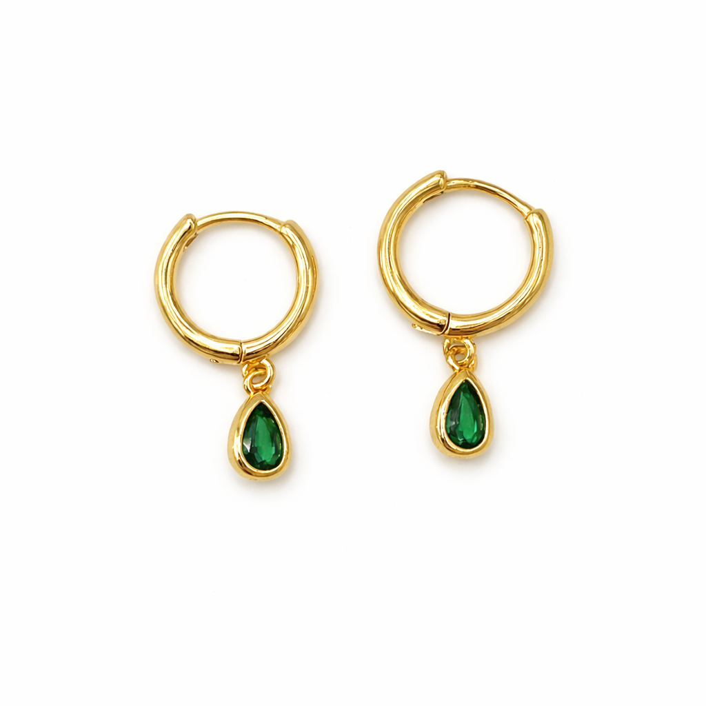 Green Teardrop Earrings