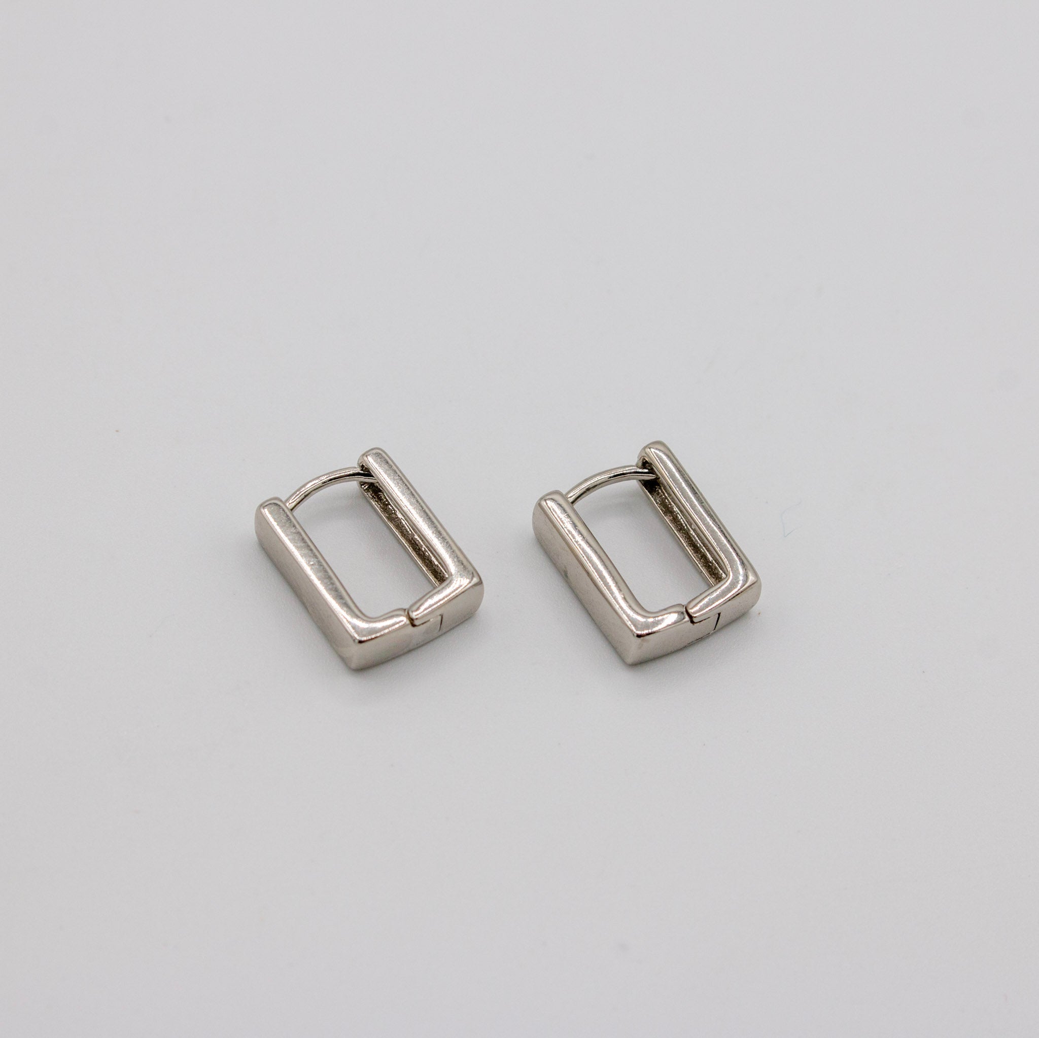 Dainty Square Hoops- Silver