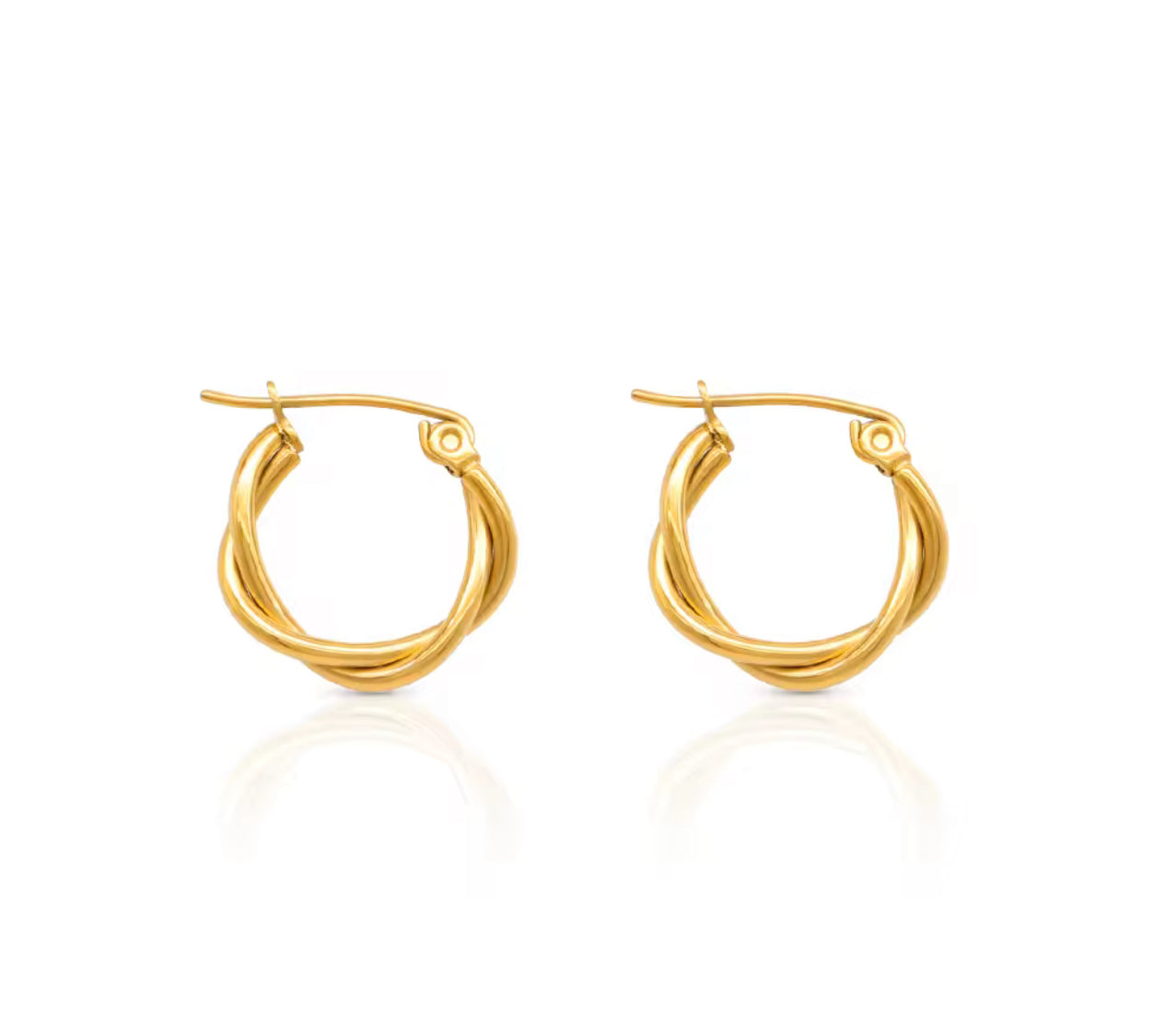 Gold Twist Hoops