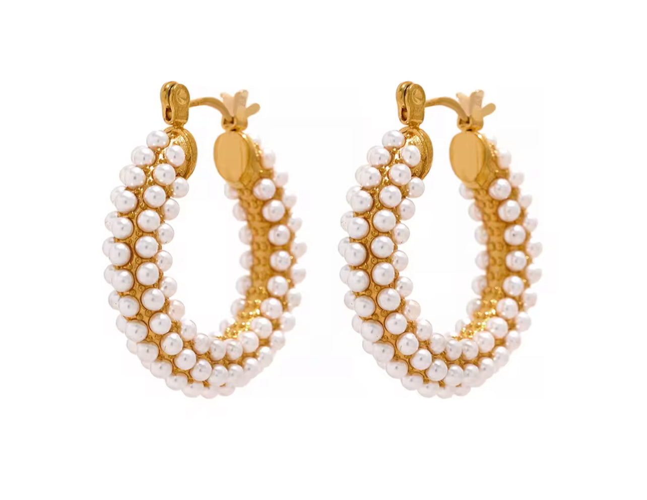 Stippled Pearl Earrings