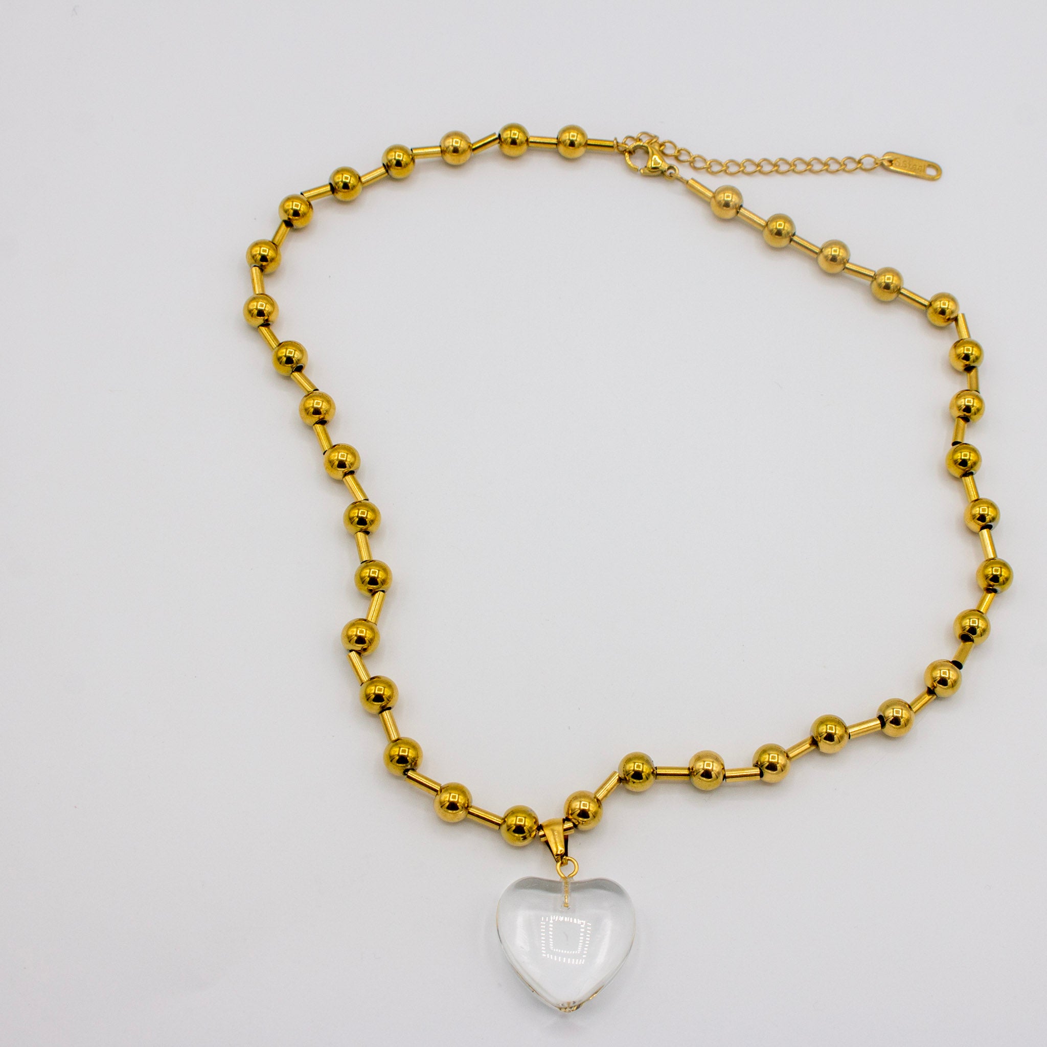 Heart Charm Necklace- translucent charm