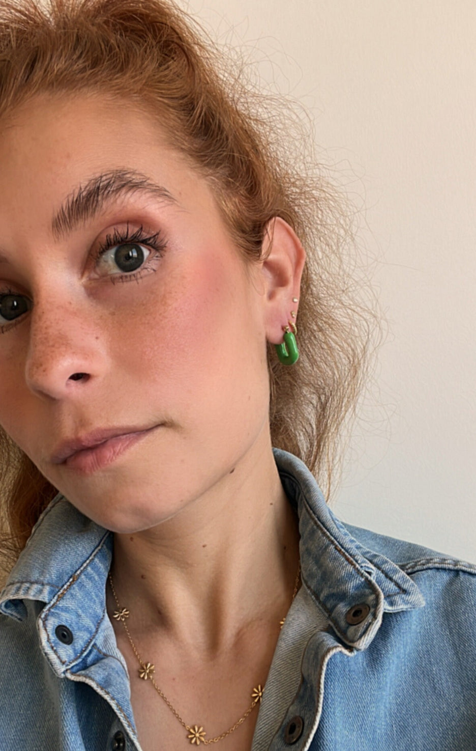 Green U Earrings