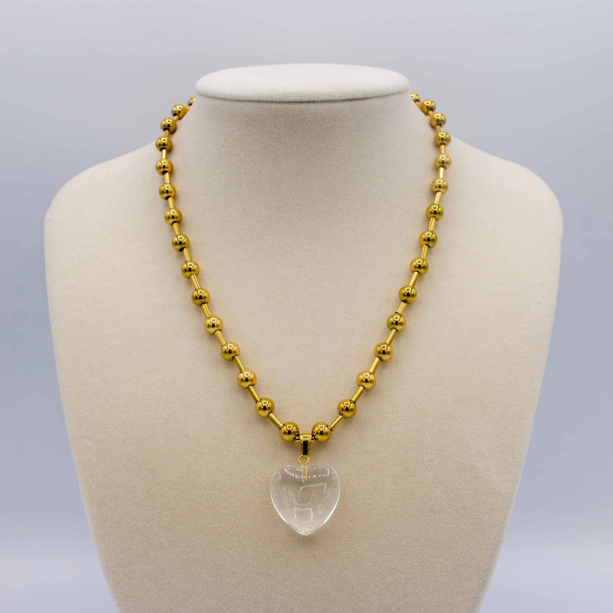Heart Charm Necklace- translucent charm