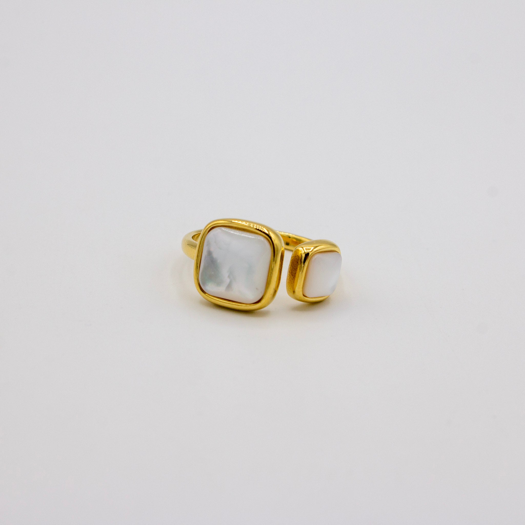 Square Partner Natural Shell Ring