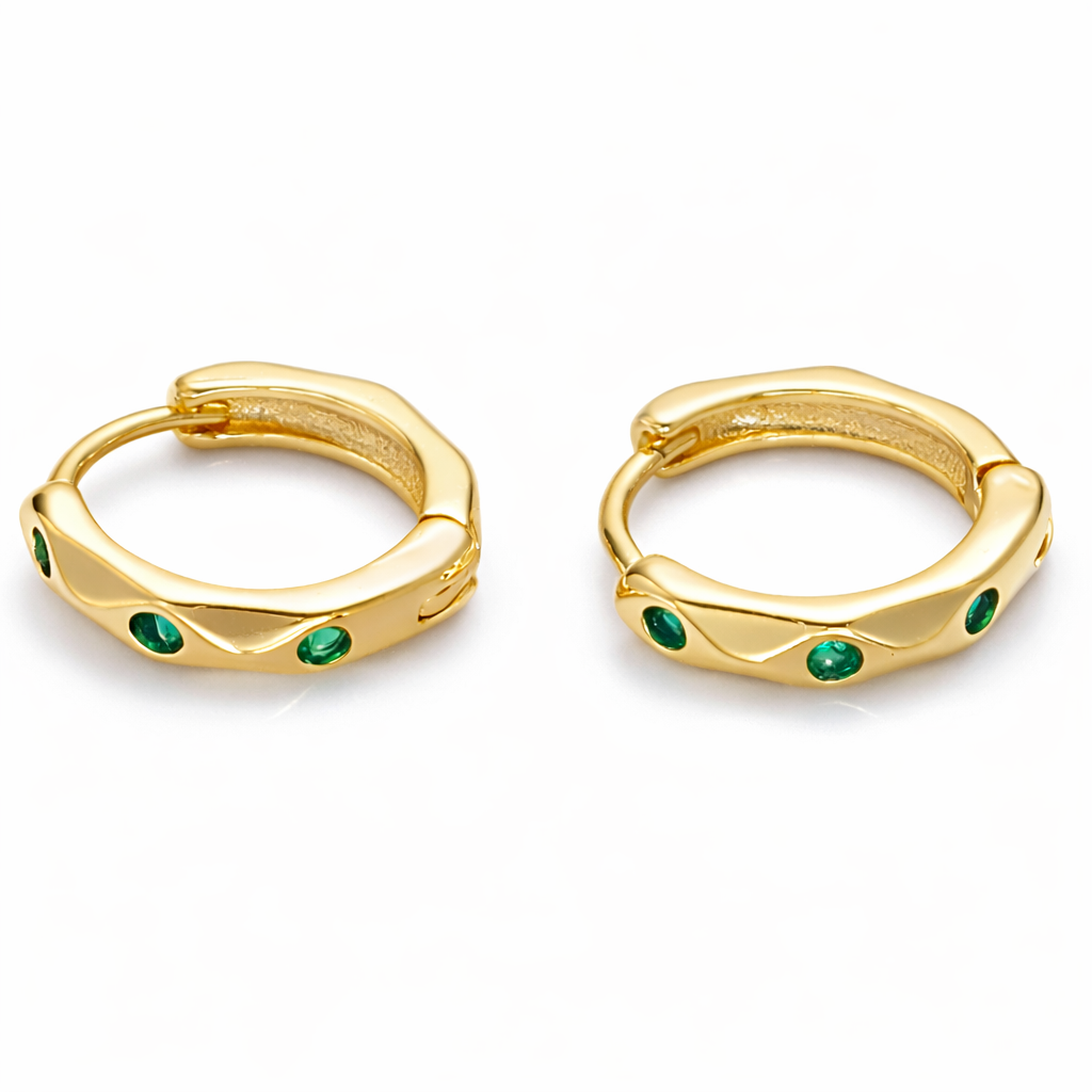 Petite Emerald Huggie