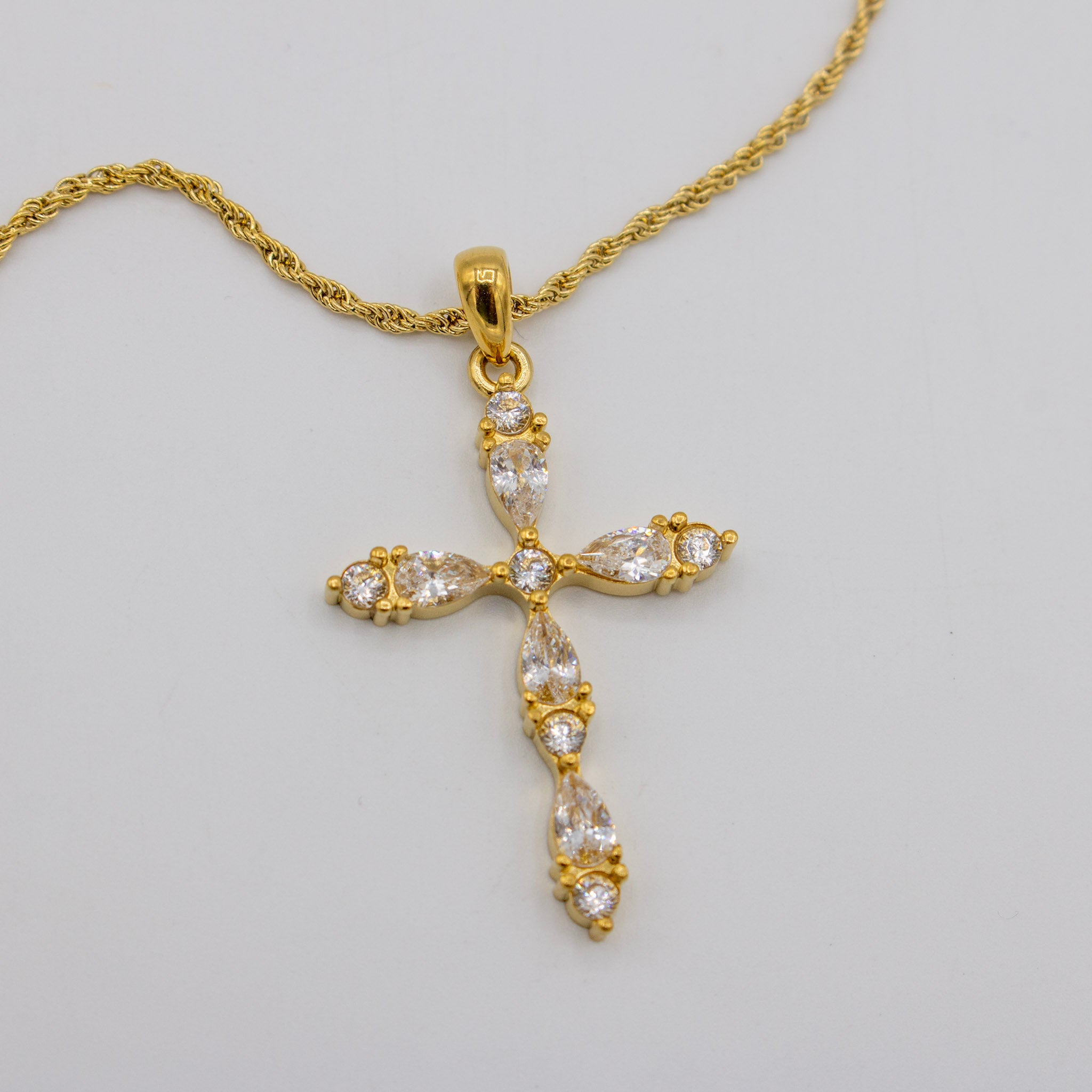 Radiant Cz Cross Necklace