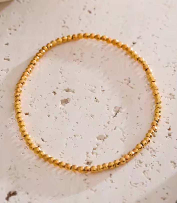 Gold Beaded Stretch Bracelet