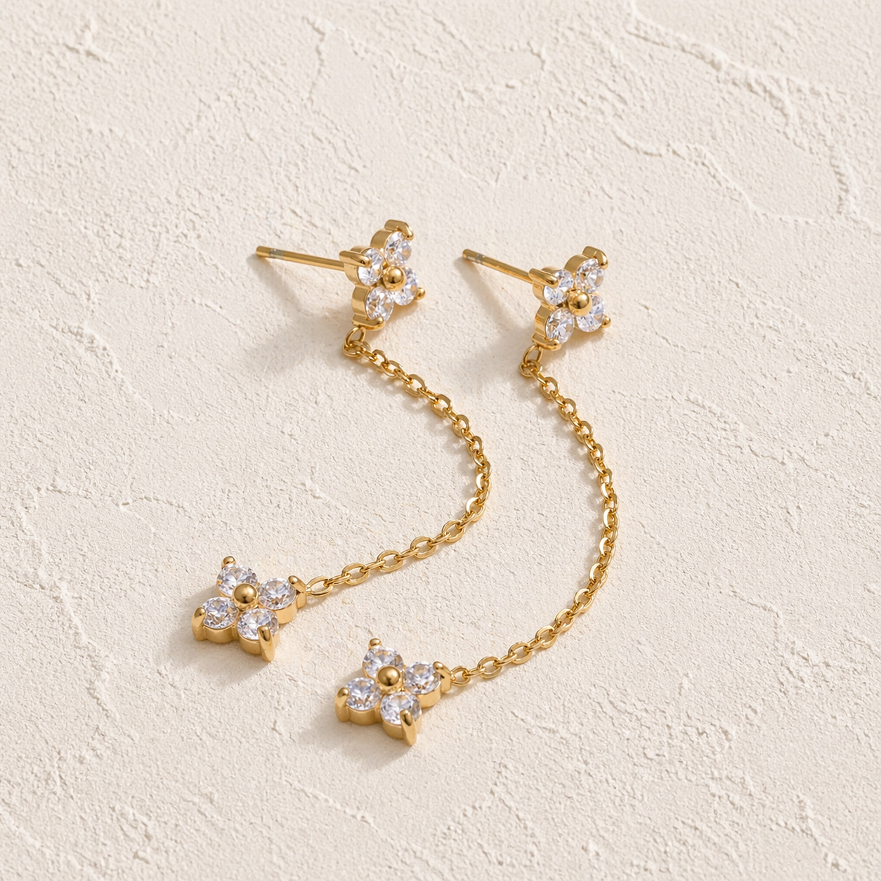 White Flower Chain Dangle