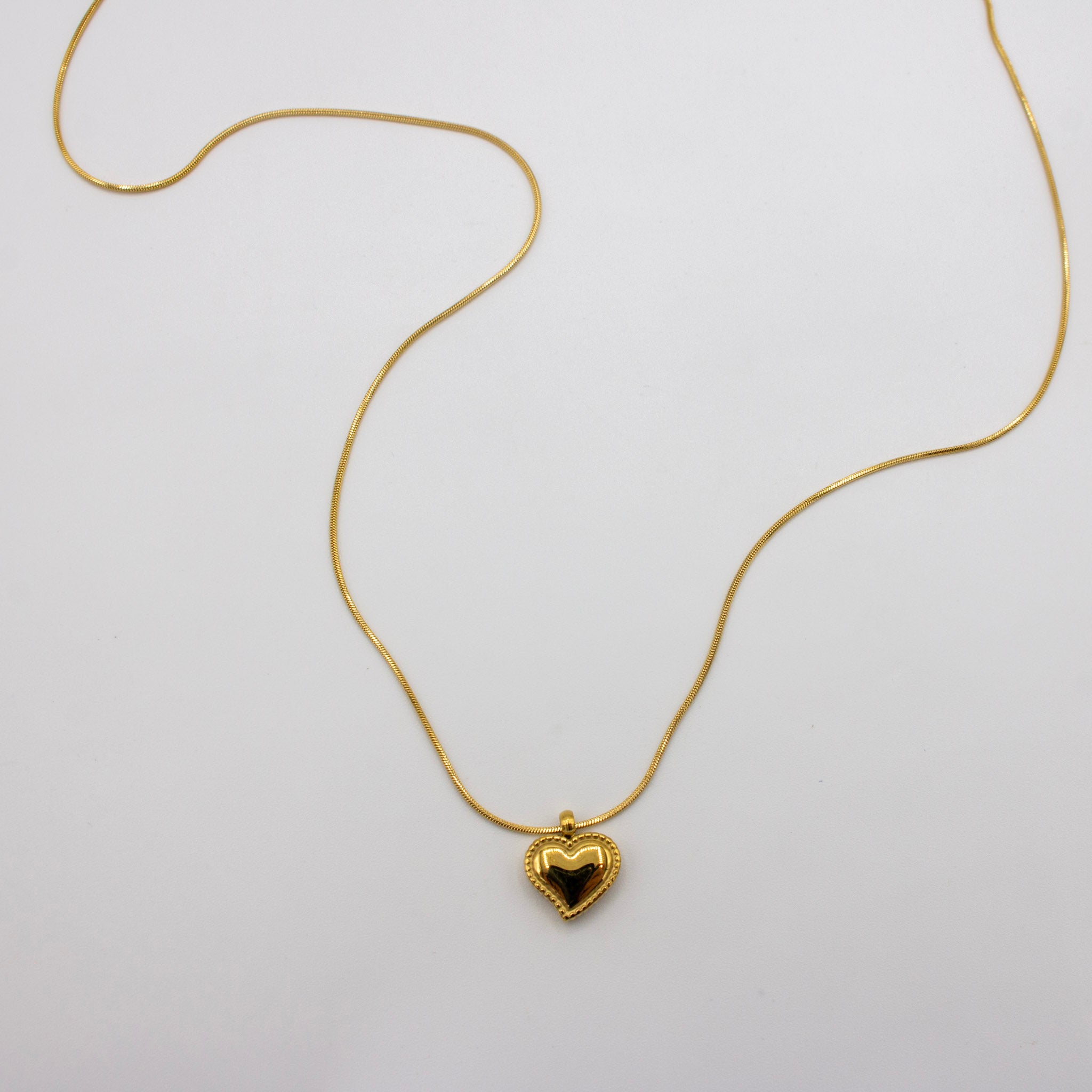 Dainty Heart Snake Chain Necklace