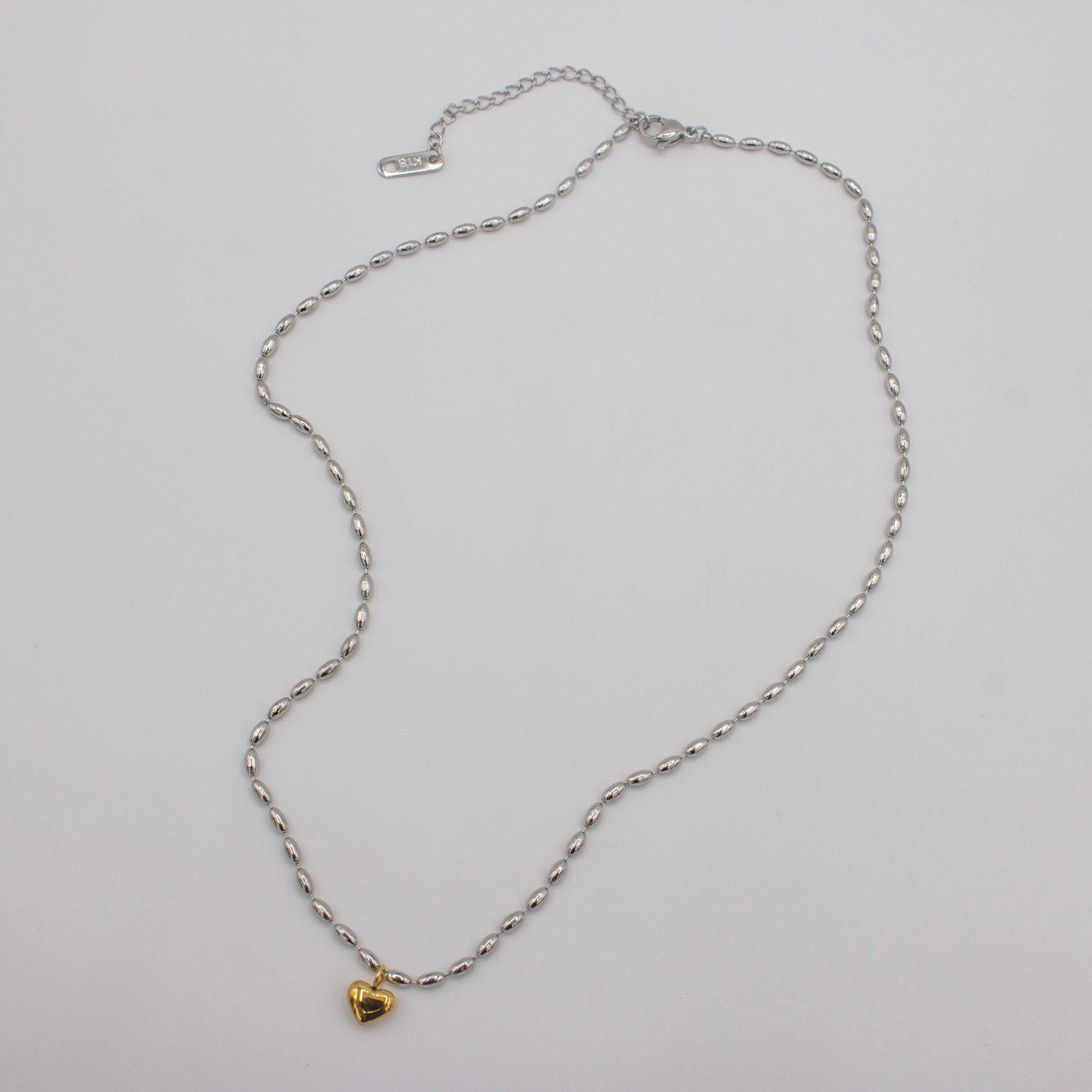 Mixed Metal Gold Heart Necklace
