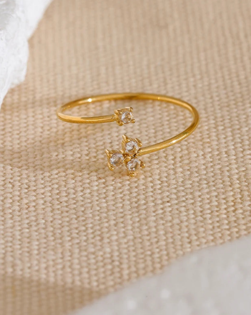 Adjustable Cubic Zirconia Ring