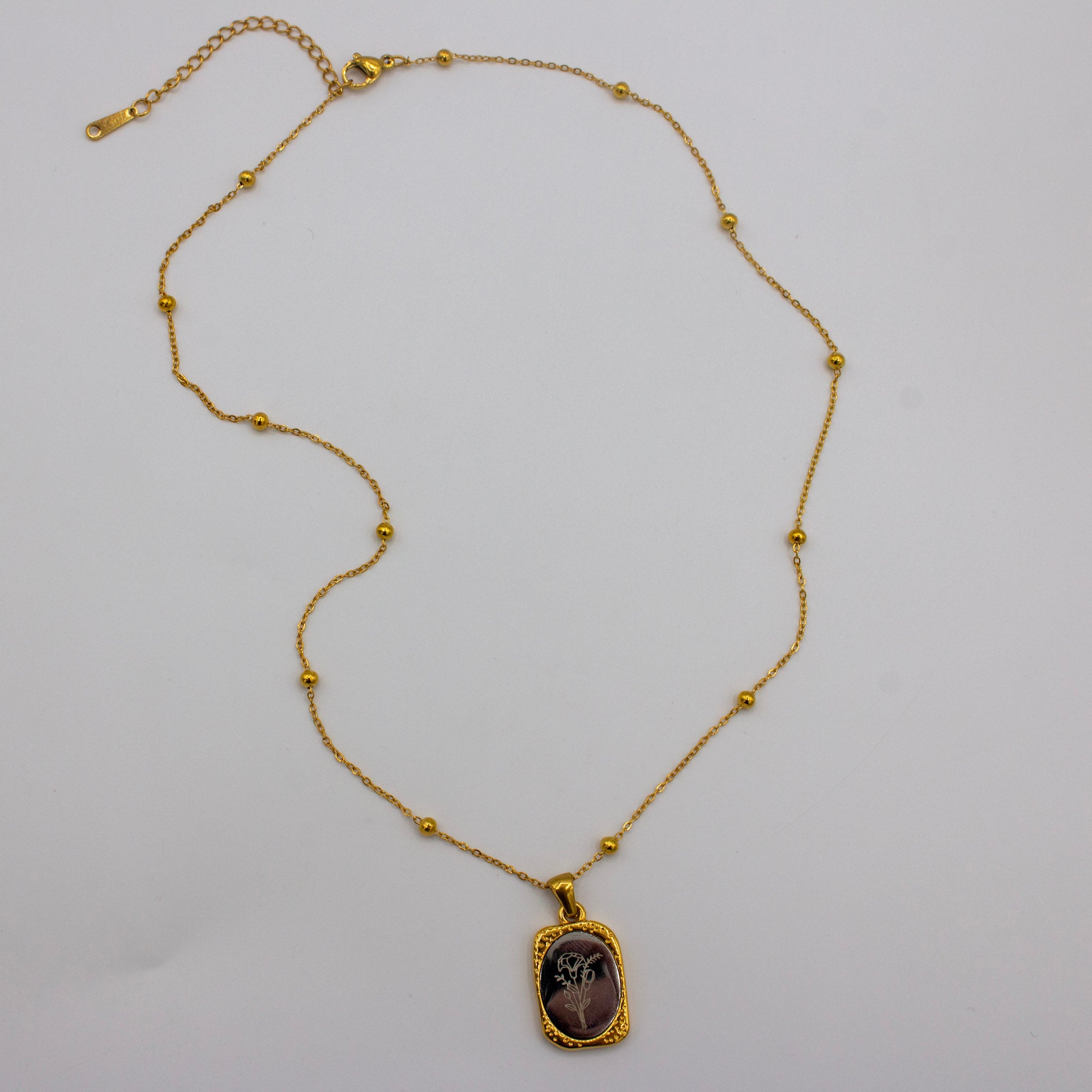 Engraved Flower Necklace