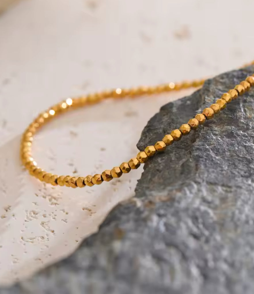 Gold Beaded Stretch Bracelet