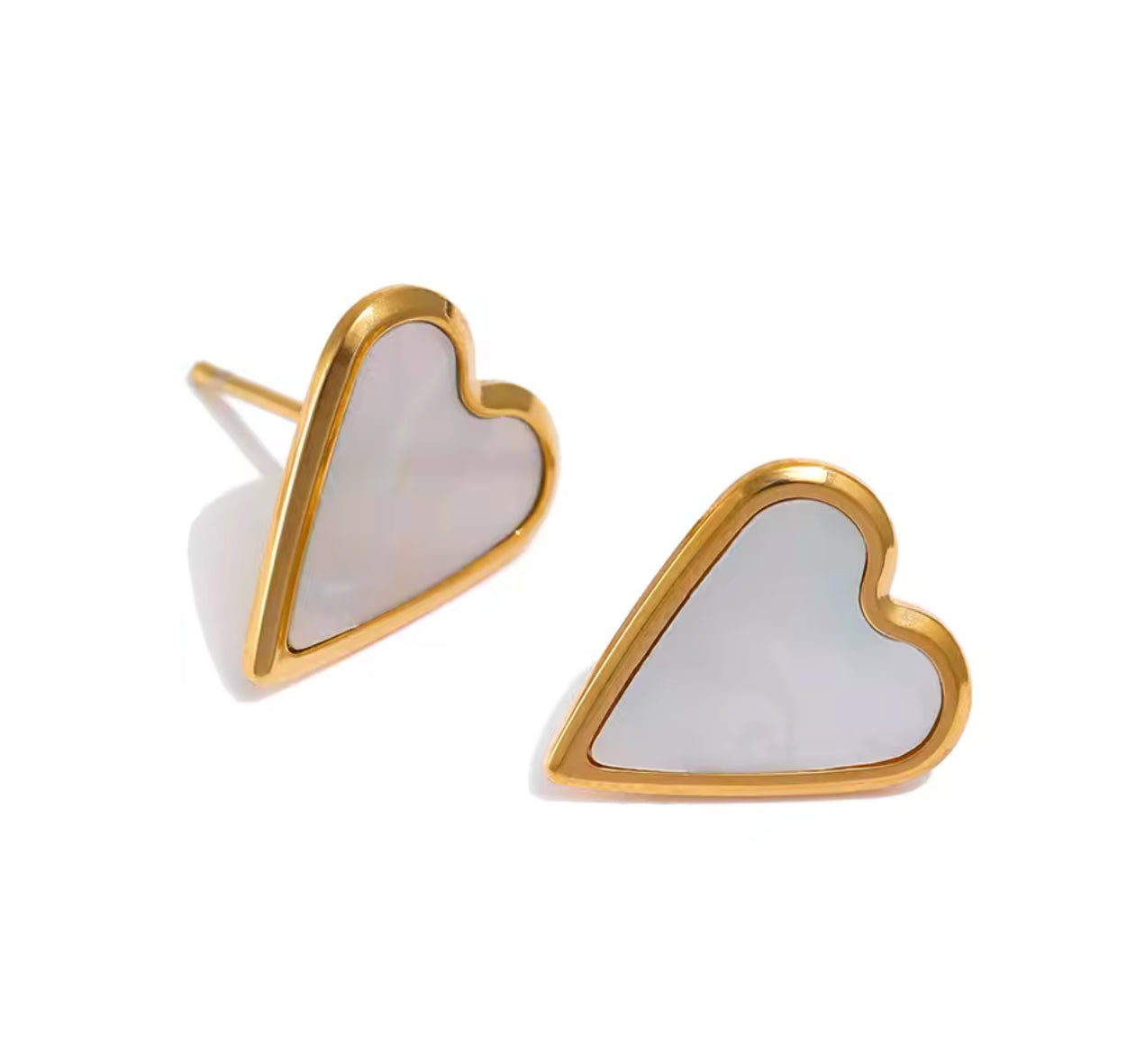 Natural Shell Heart Studs