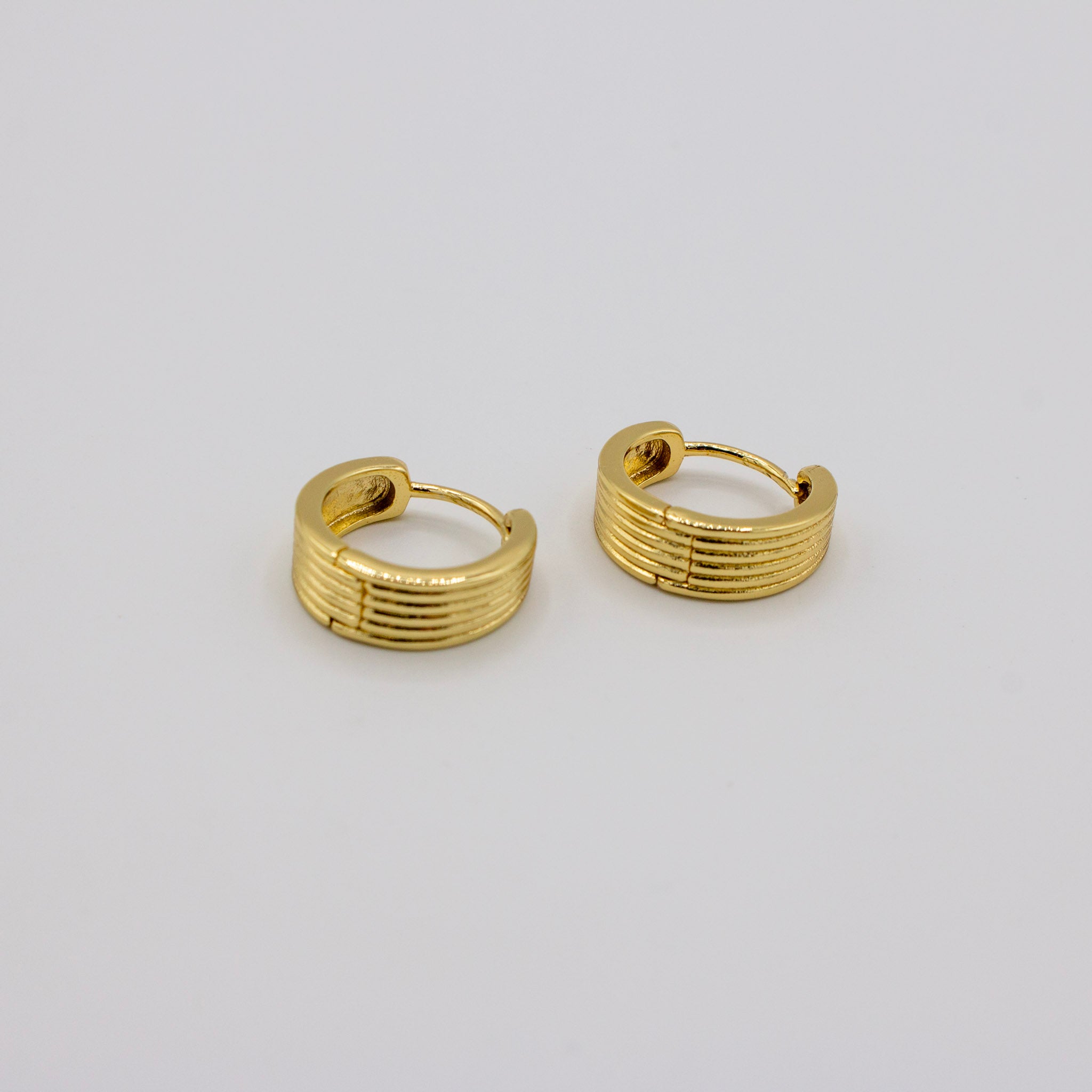 Striped Huggie Hoops