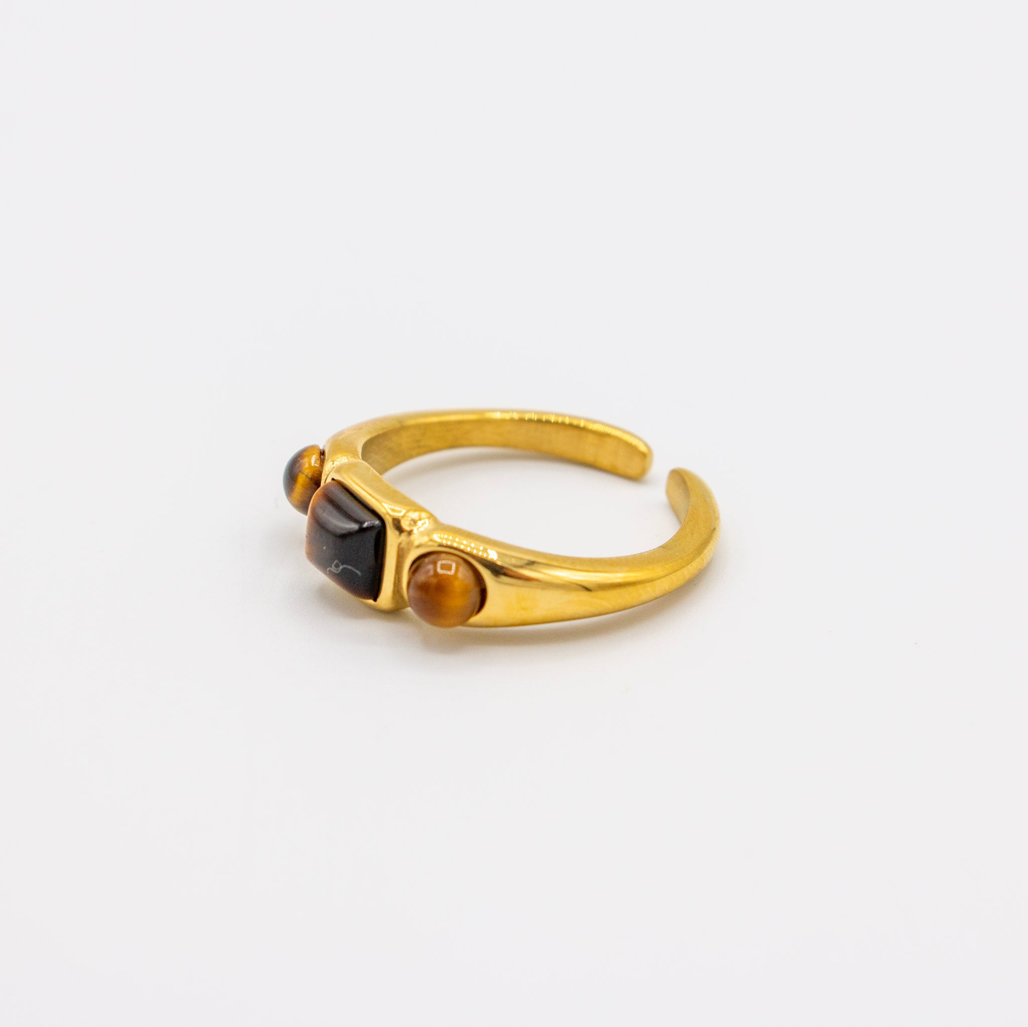Tiger Eye Amber & Gold Ring