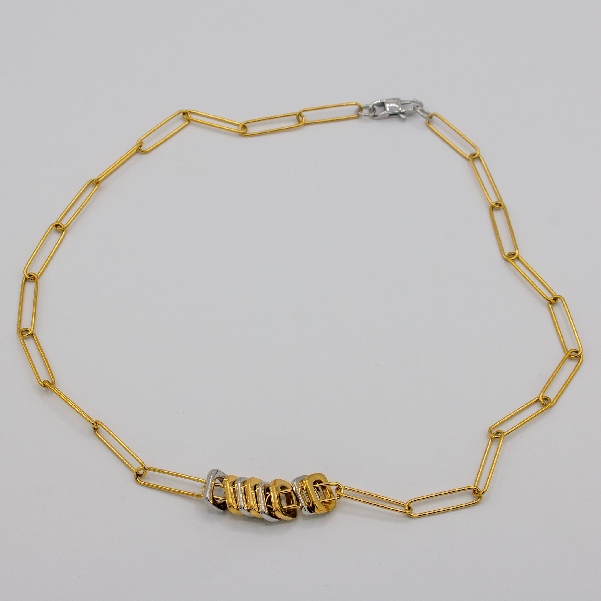 Mix Metal Paperclip Necklace