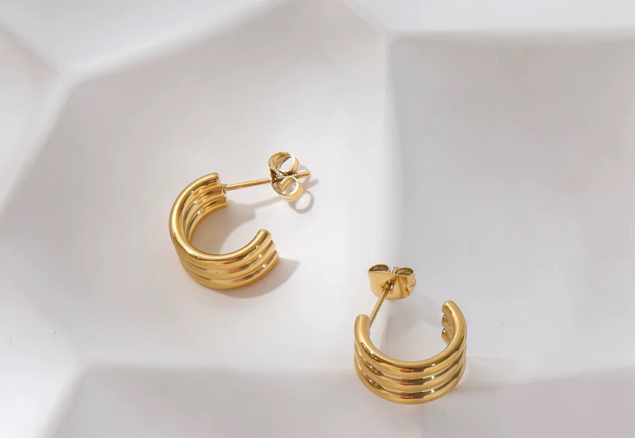 Triple Dainty Hoops